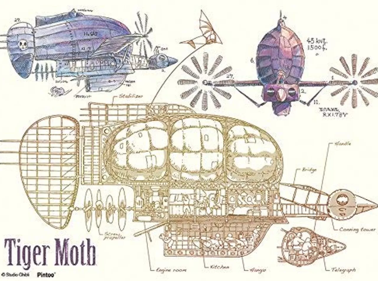 Ensky Jigsaw Puzzle Ma-06 Studio Ghibli Castle In The Sky Tiger Moth (150 S-Pieces)