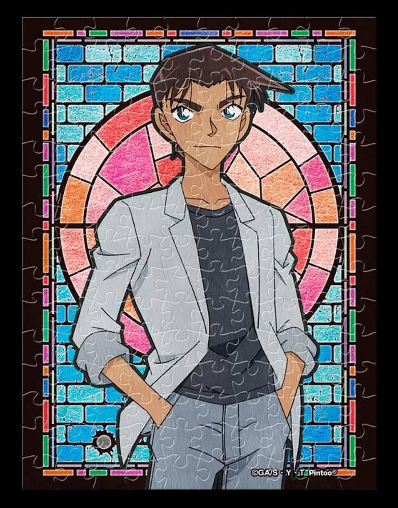 Ensky Ma-C04 Jigsaw Puzzle Case Closed Detective Canon Harley Hartwell (Stained Art) (150 S-Pieces)