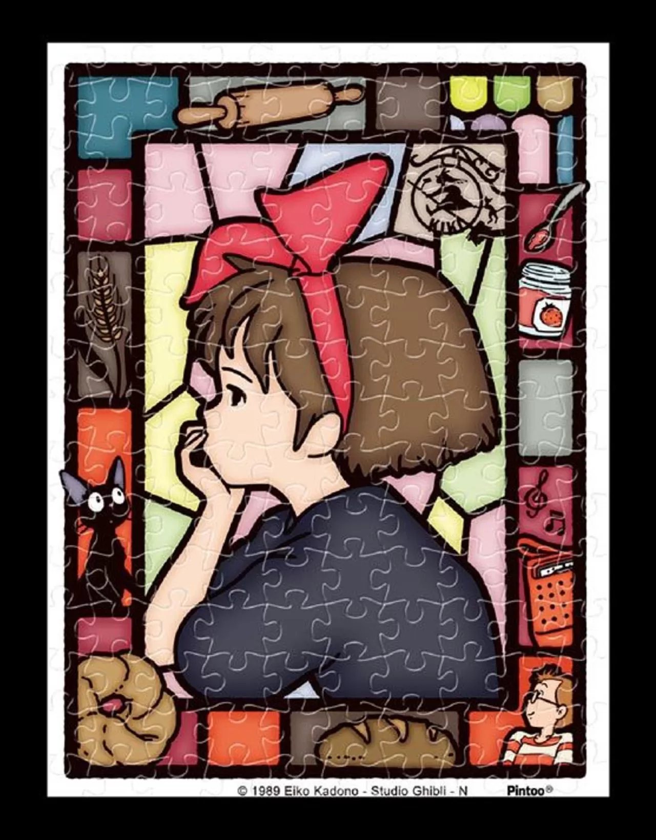 Ensky Ma-C10 Jigsaw Puzzle Studio Ghibli Kiki's Delivery Service Lost In Thought (Stained Art) (150 S-Pieces)