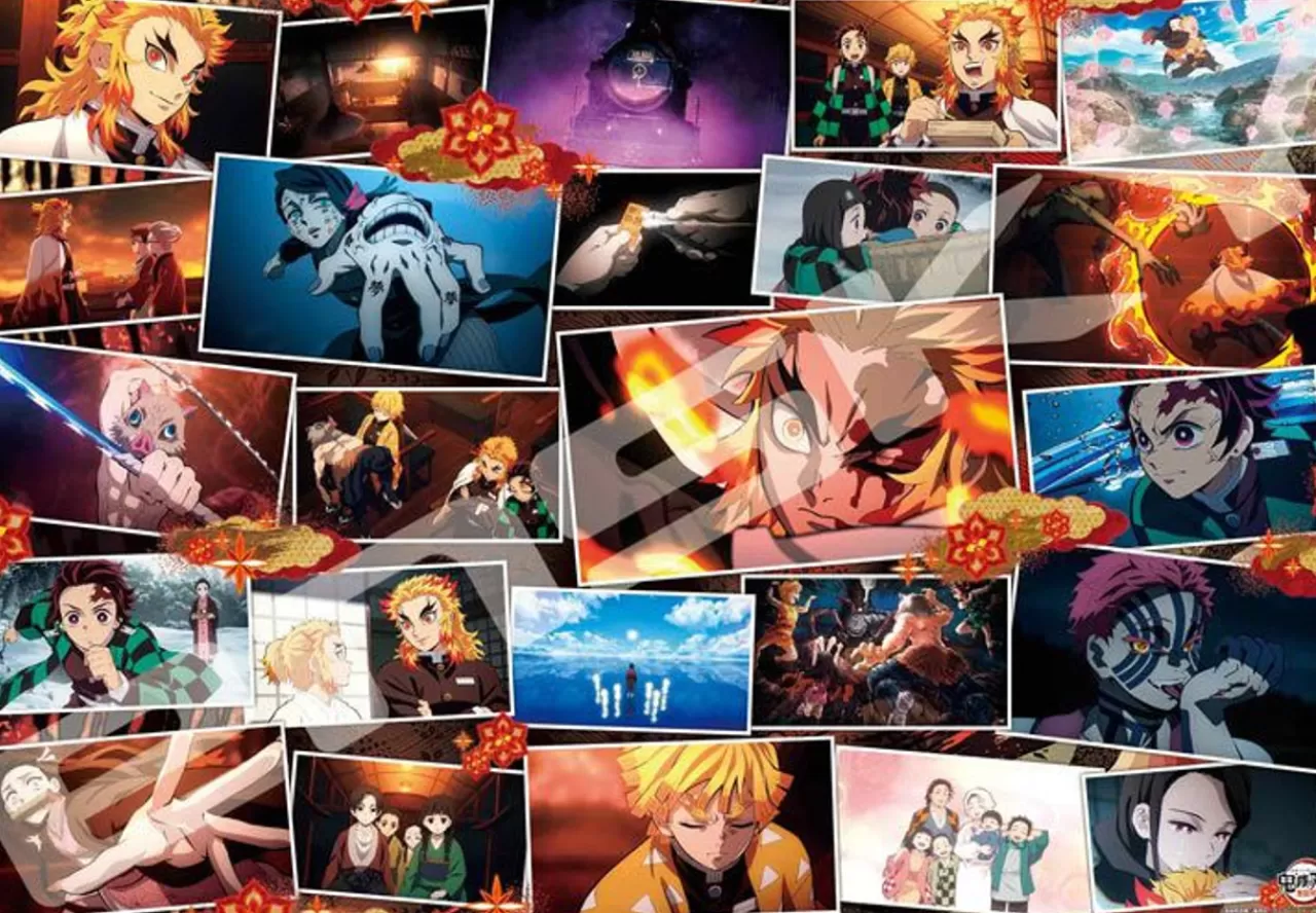 Ensky 1000T-333 Jigsaw Puzzle Demon Slayer: Kimetsu No Yaiba Mugen Train Collage (1000 Pieces)