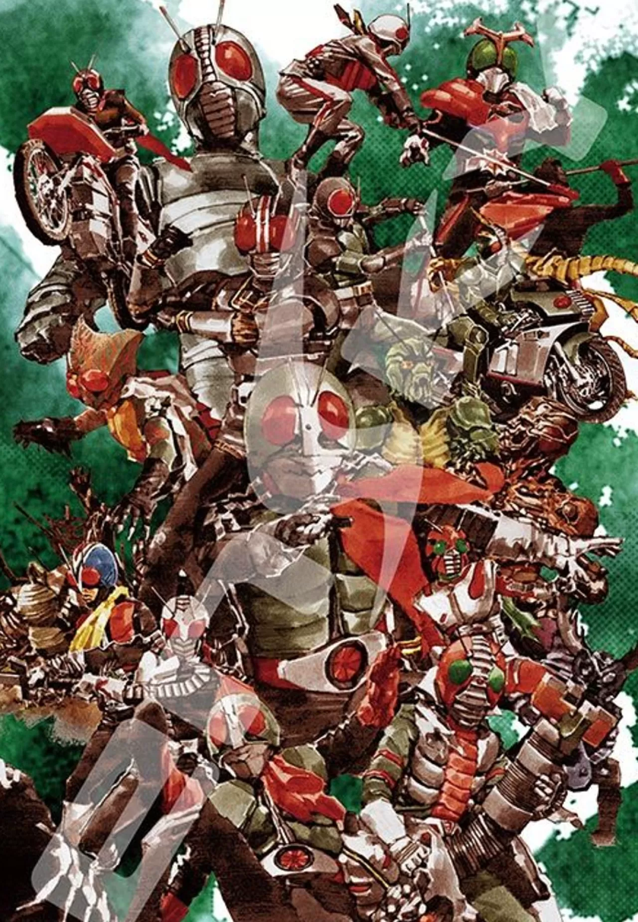 Ensky 1000T-37 Jigsaw Puzzle Kamen Rider Series Yoshihito Sugahara Works Glory Showa Rider (1000 Pieces)