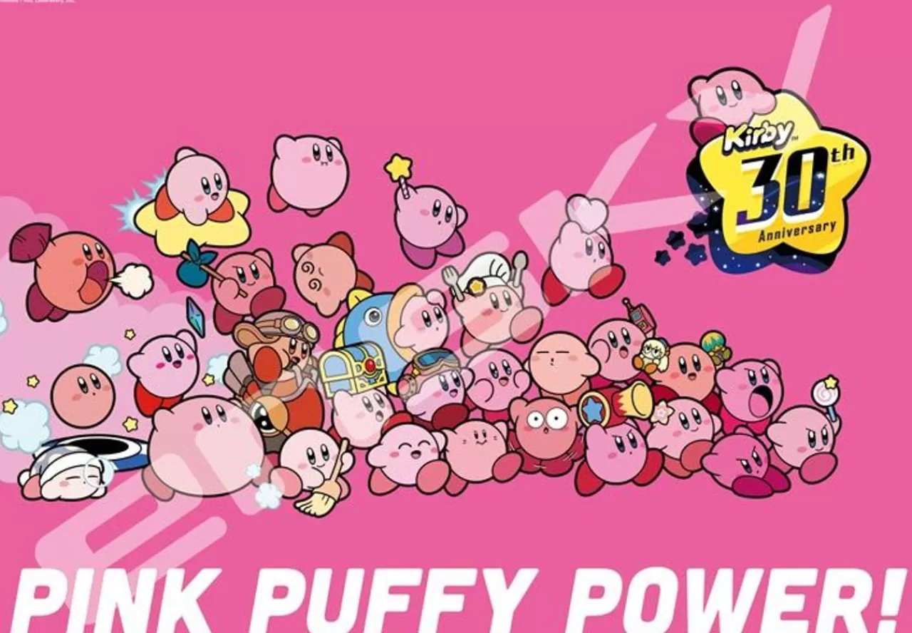 Ensky 1000T-318 Jigsaw Puzzle Kirby 30Th Anniversary Pink Puffy Power (1000 Pieces)