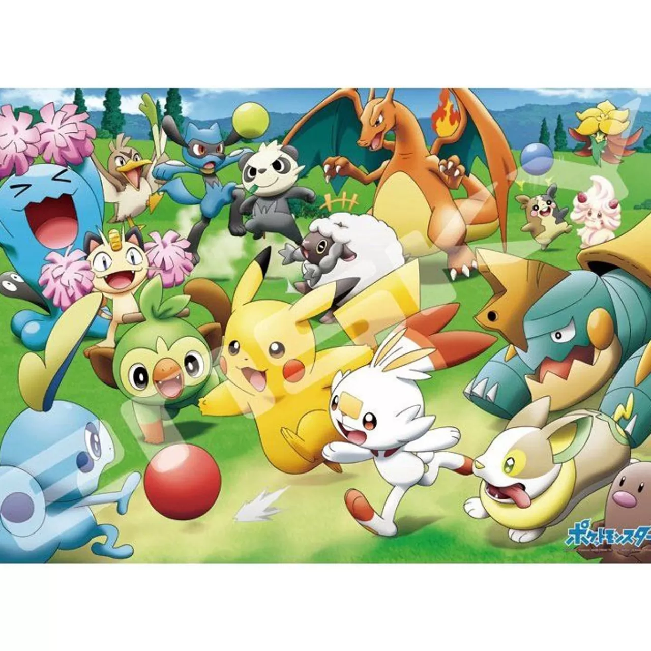 Ensky 1000T-149 Jigsaw Puzzle Pokemon Let's Play With Pokemon Balls! Pass Pass Kick! (1000 Pieces)