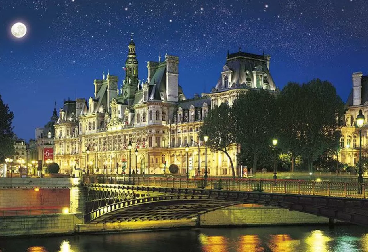 Epoch 79-367 Jigsaw Puzzle Paris City Hall In Starry Sky France (450 S-Pieces)