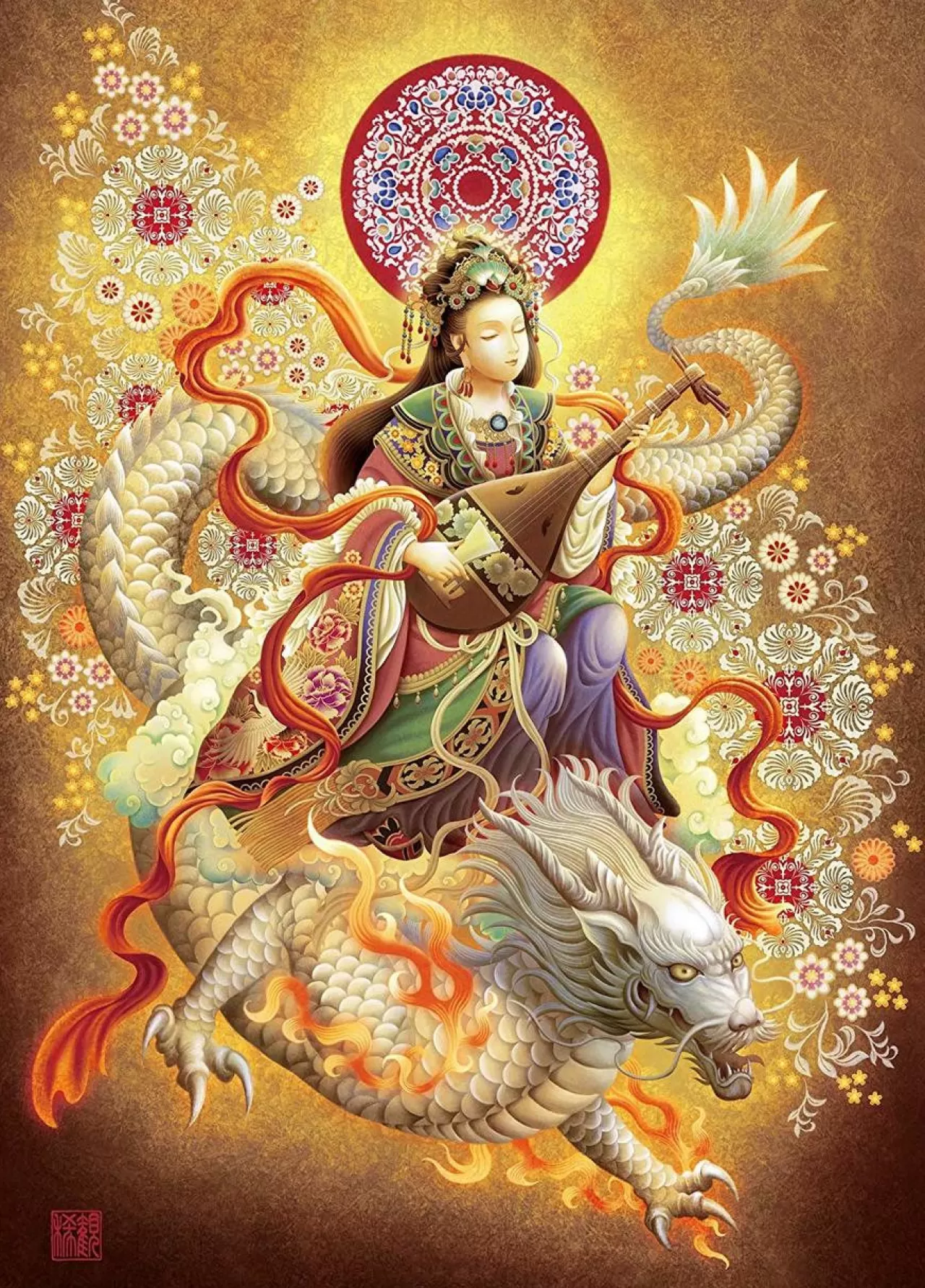Epoch Jigsaw Puzzle 06-106 Japanese Art Fortune Kiryu Benzaiten (500 Pieces)