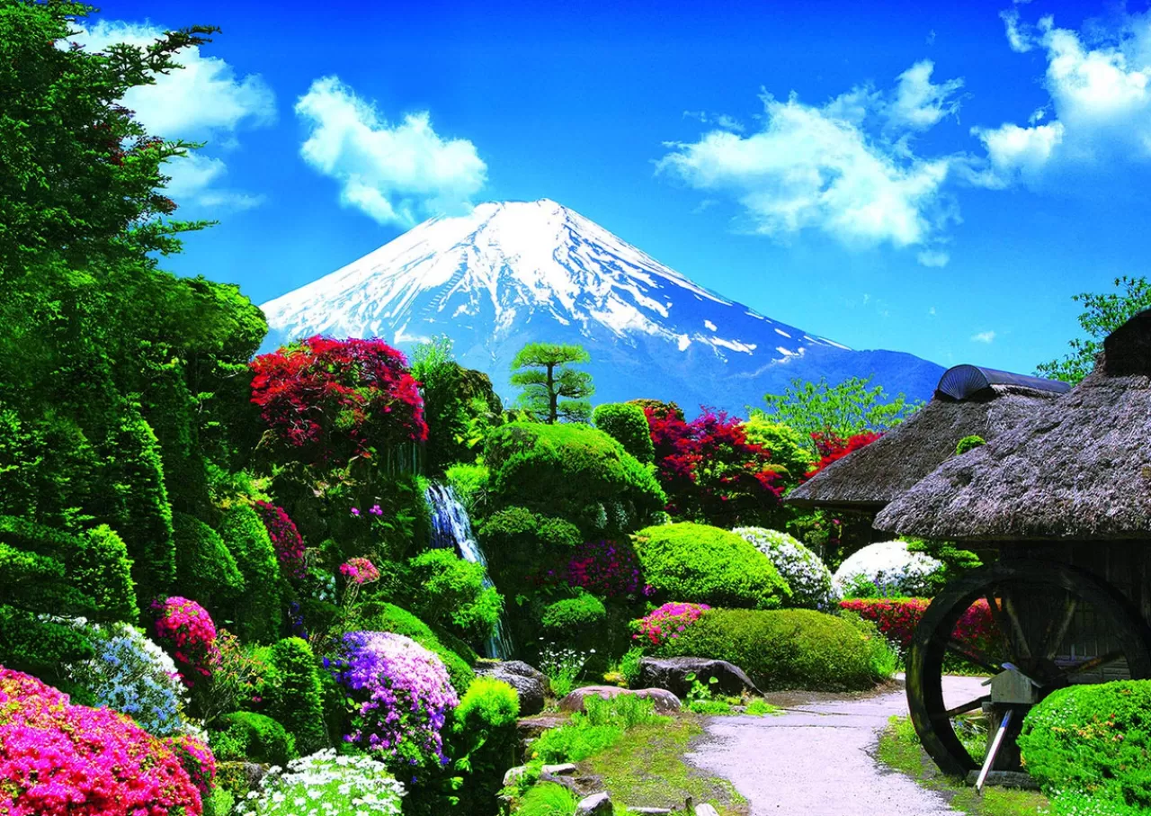 Epoch Jigsaw Puzzle 01-072 Japanese Garden In Bloom And Mountain Fuji (108 Pieces)