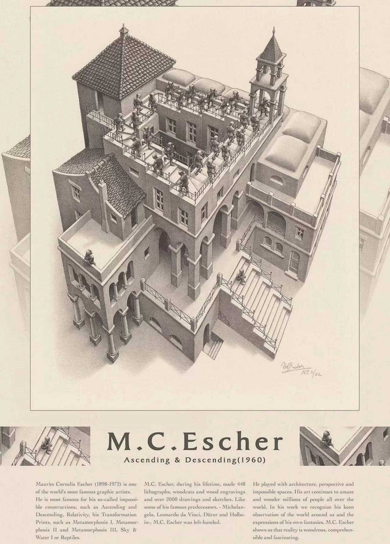 Epoch Jigsaw Puzzle 06-100 Maurits Cornelis Escher Ascending & Descending 1960 (500 Pieces)