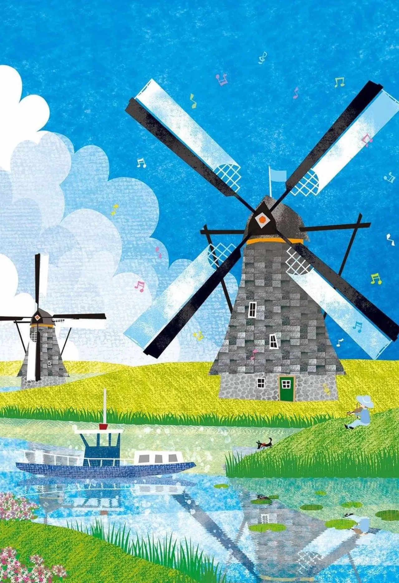 Epoch Jigsaw Puzzle 26-296 Tatsuo Hari Fairy Tale Art Kinderdijk Netherlands (300 Pieces)