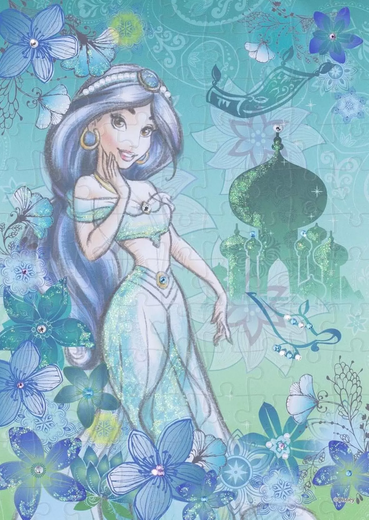 Epoch Jigsaw Puzzle Decoration 72-004 Disney Aladdin Jasmine (108 Pieces)