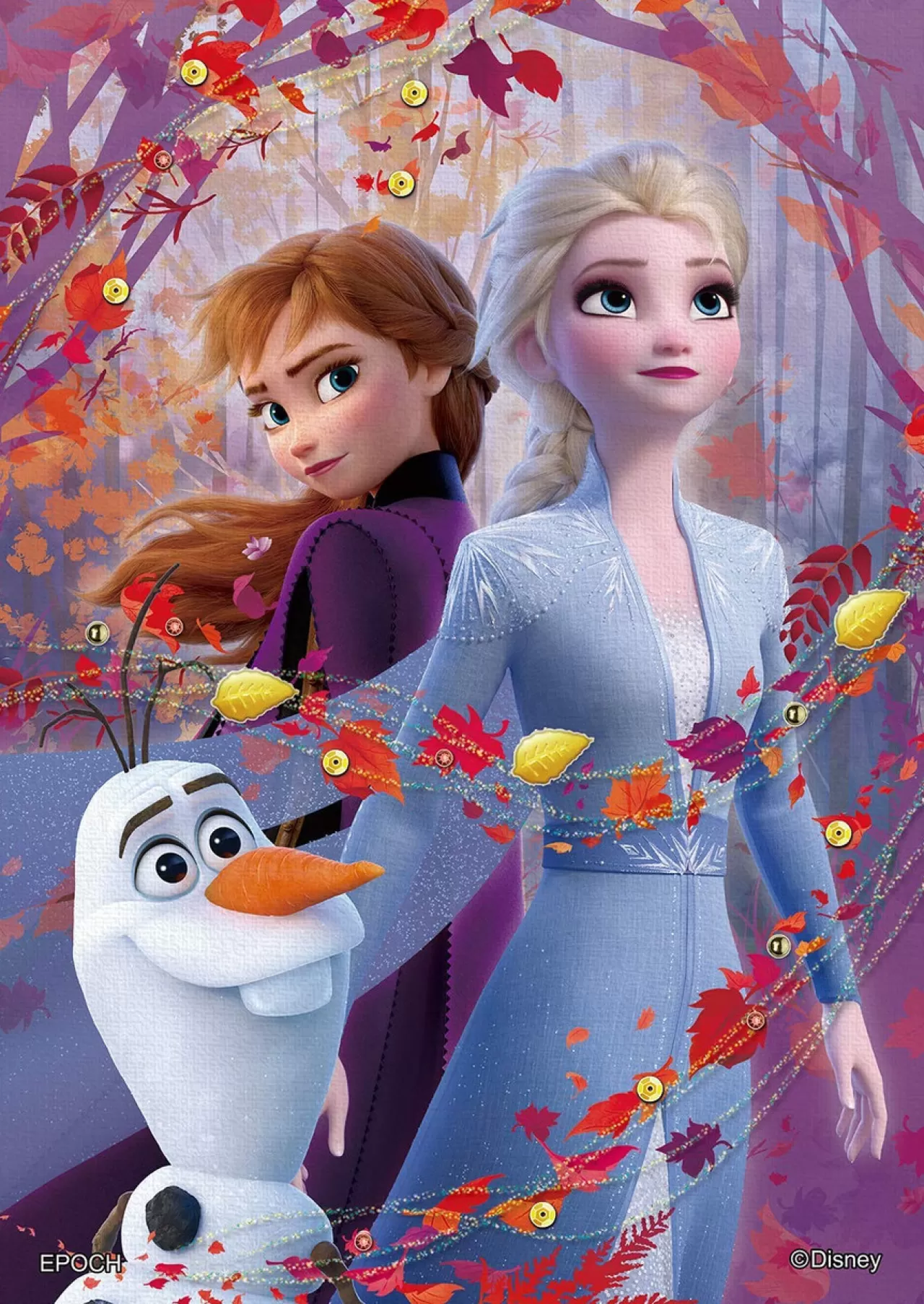 Epoch Jigsaw Puzzle Decoration 72-022 Disney Elsa & Anna Autumn Red (108 Pieces)