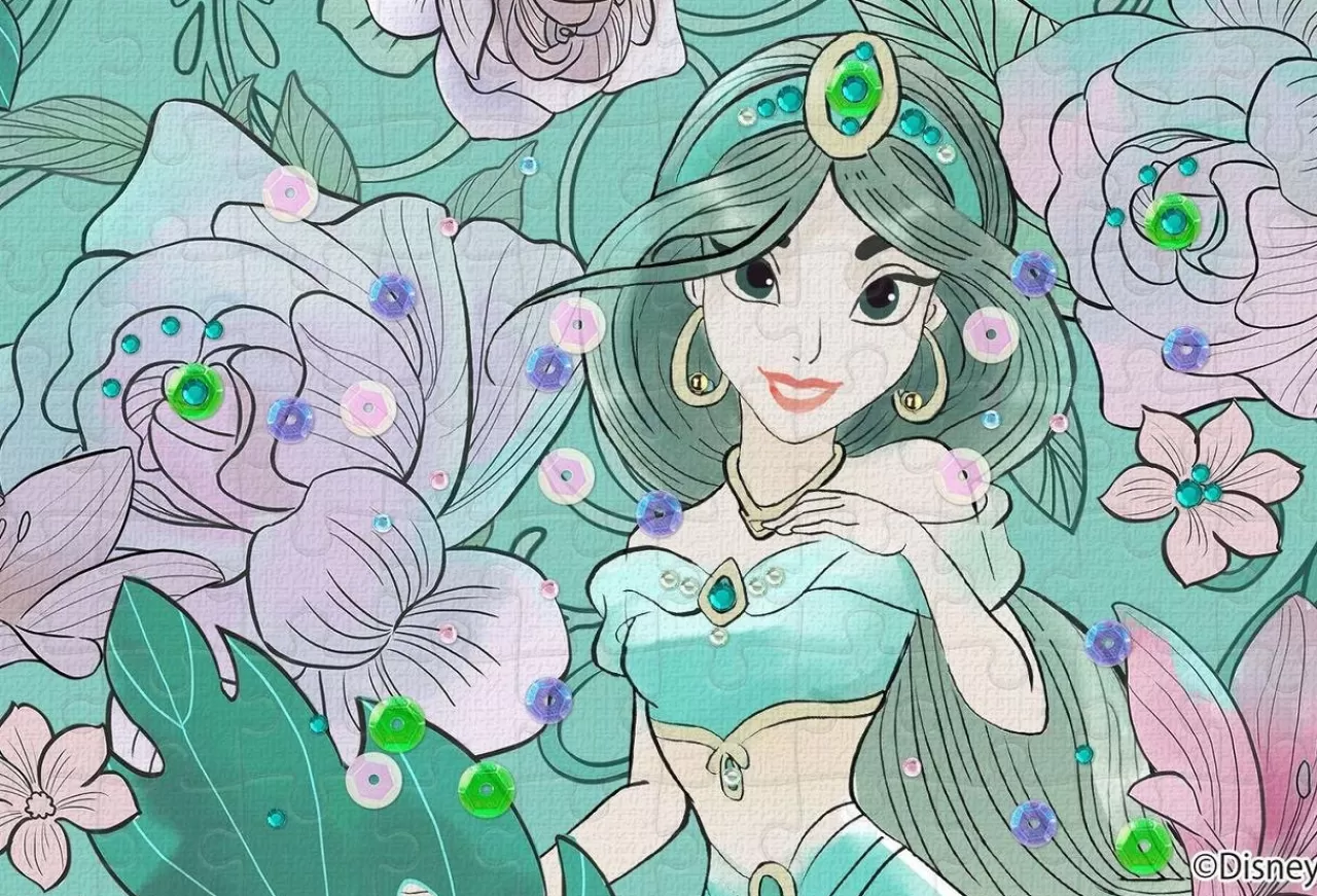 Epoch Jigsaw Puzzle Decoration 70-018 Disney Jasmine Royal Floral (70 Pieces)