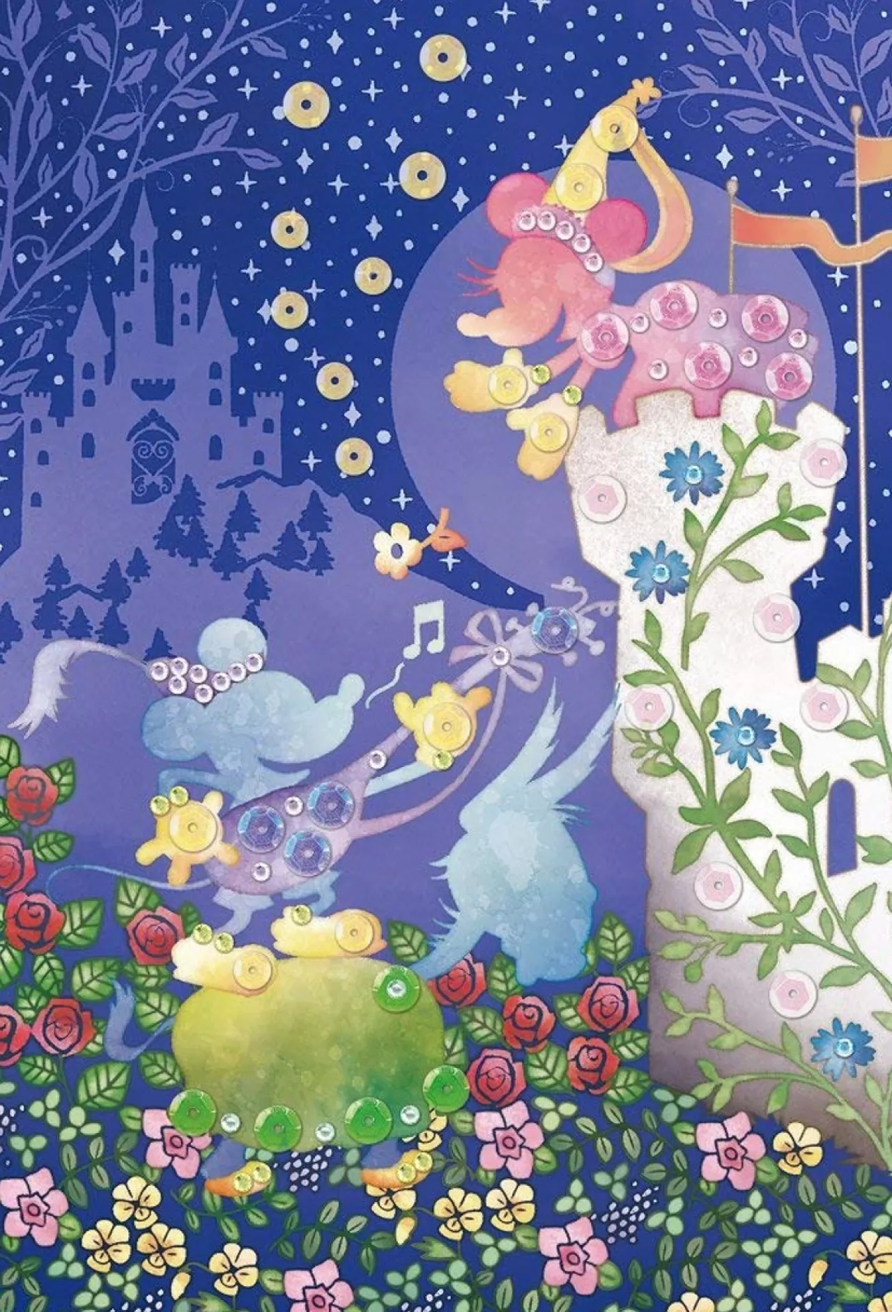 Epoch Jigsaw Puzzle Decoration 70-014 Disney Mickey Minnie Silhouette (70 Pieces)