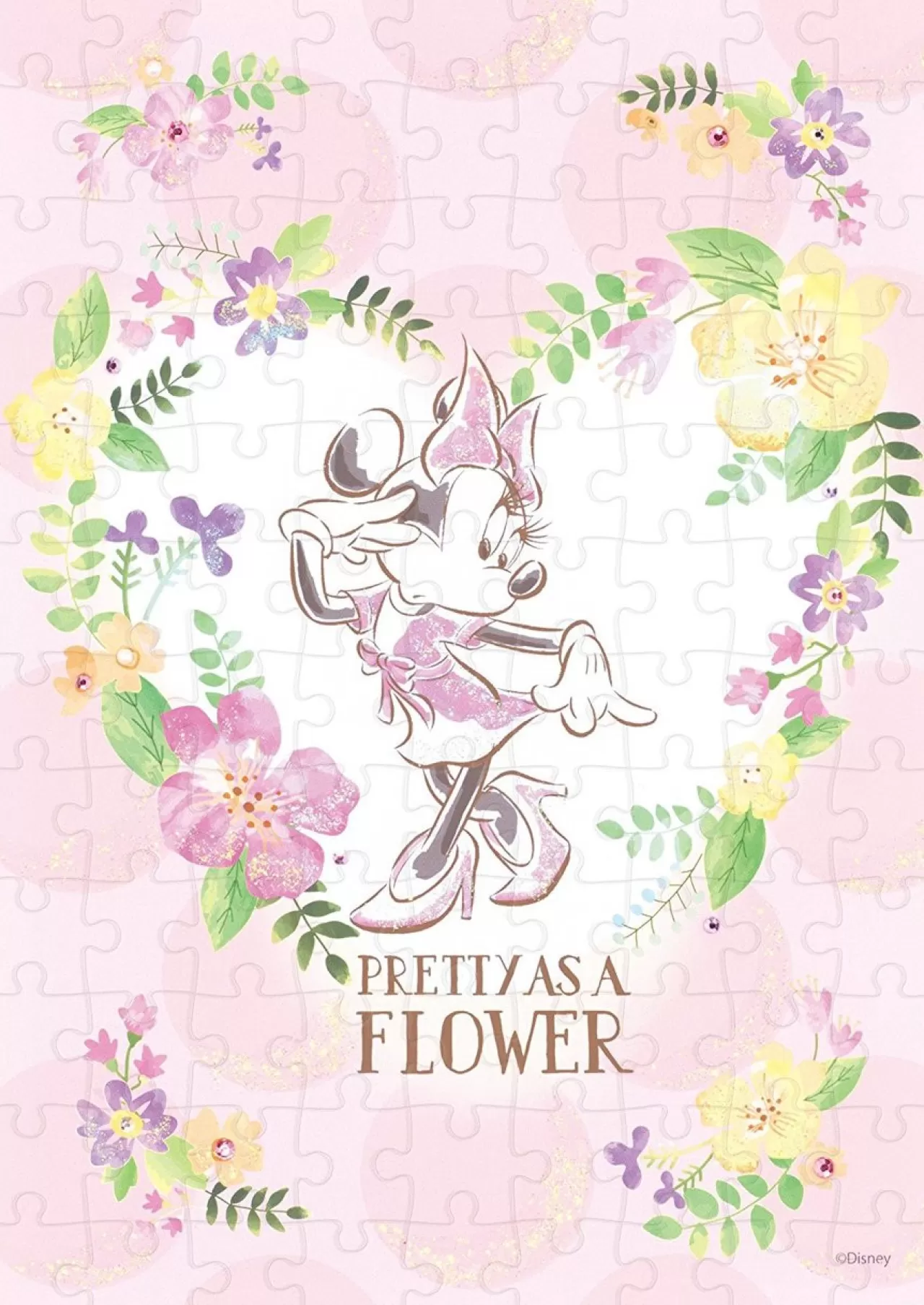 Epoch Jigsaw Puzzle Decoration 72-006 Disney Minnie Mouse Baby Pink (108 Pieces)