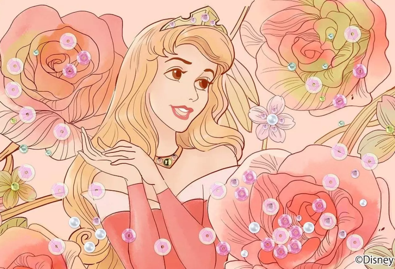 Epoch Jigsaw Puzzle Decoration 70-013 Disney Sleeping Beauty Aurora Royal Floral (70 Pieces)