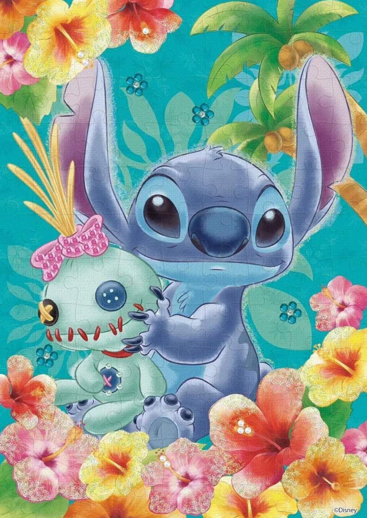 Epoch Jigsaw Puzzle Decoration 72-009 Disney Stitch Tropical Blue (108 Pieces)