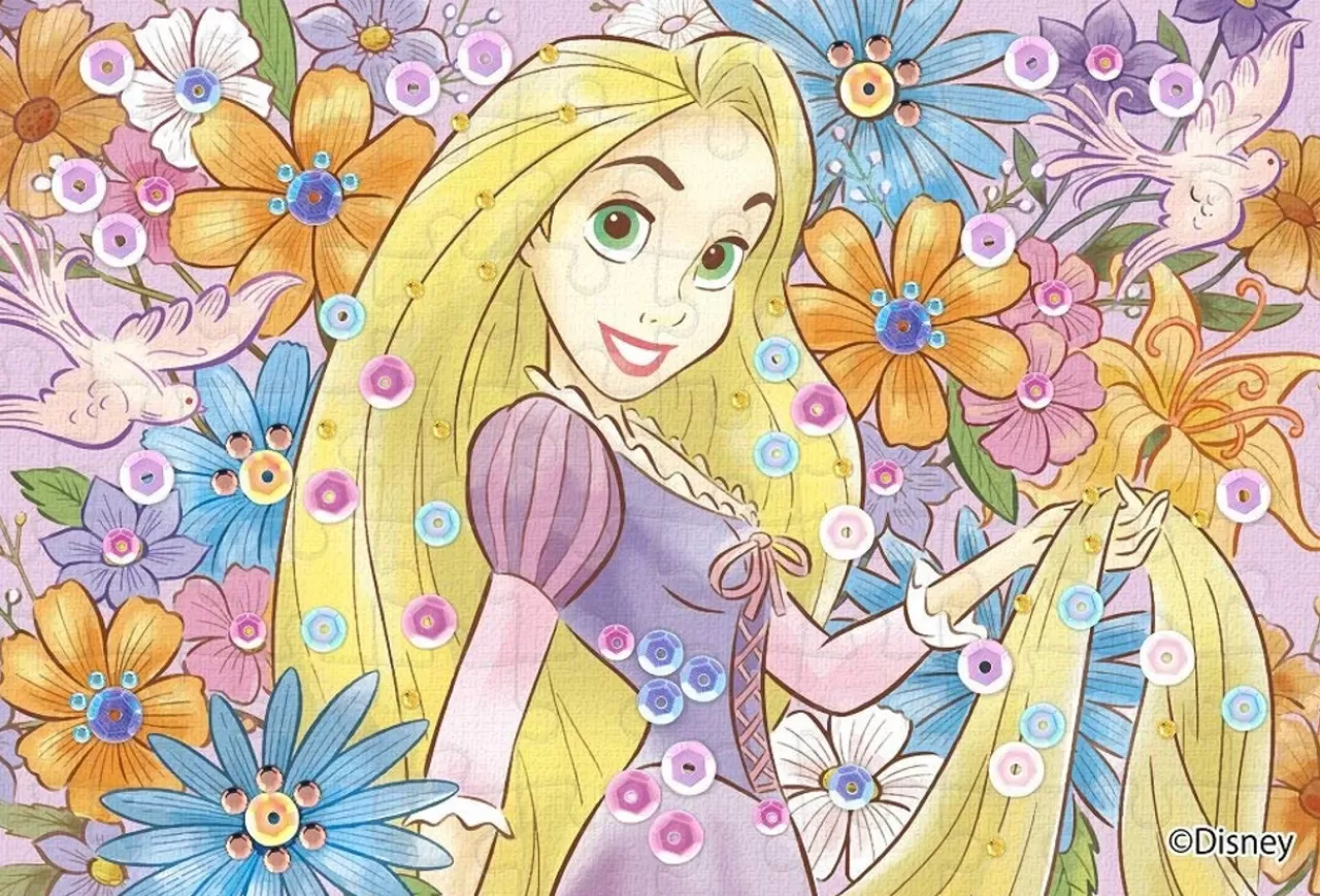 Epoch Jigsaw Puzzle Decoration 70-020 Disney Tangled Rapunzel Royal Floral (70 Pieces)