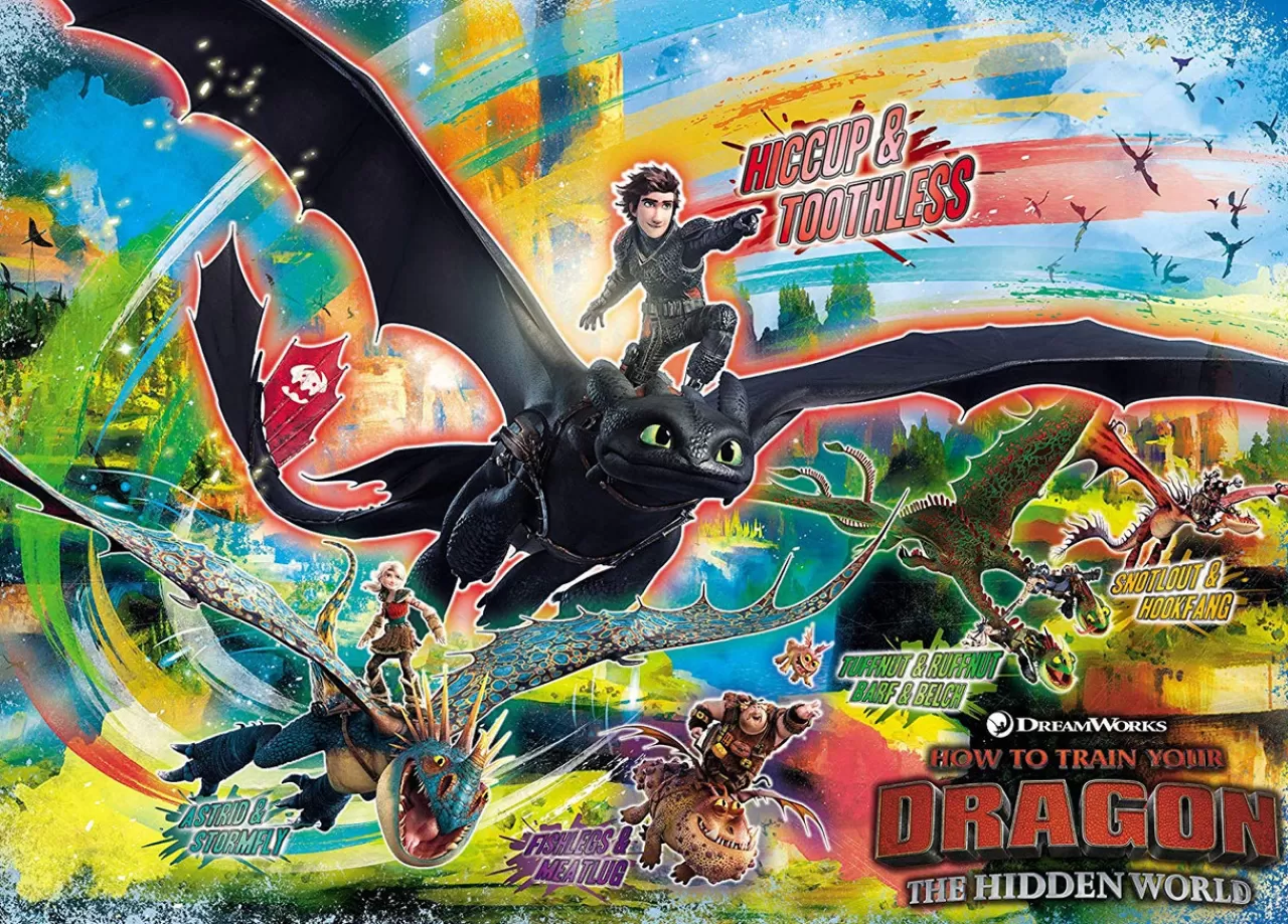Epoch Jigsaw Puzzle 06-113S How To Train Your Dragon Riders And Dragons (500 Pieces)