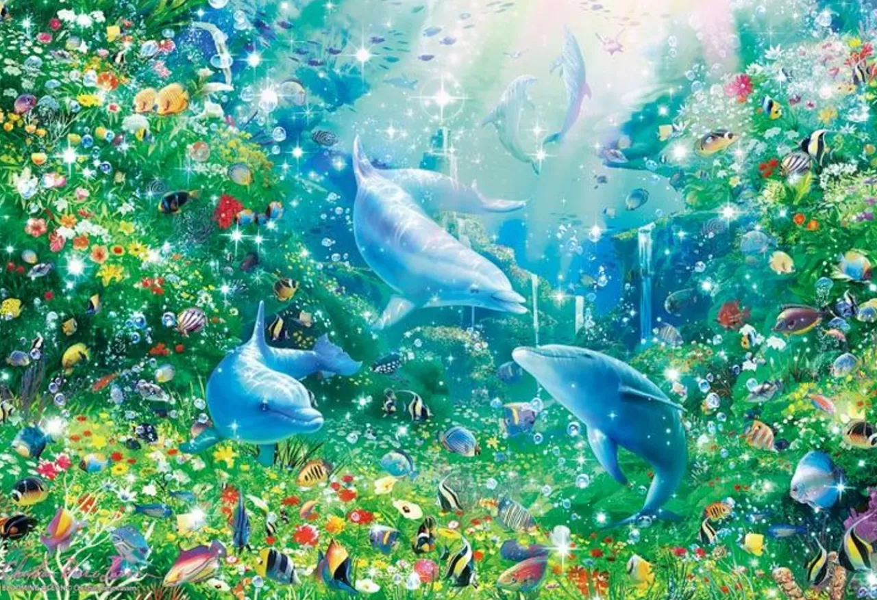 Epoch Jigsaw Puzzle 28-333S Lassen Blooming Ocean (Glow In The Dark) (300 Pieces)