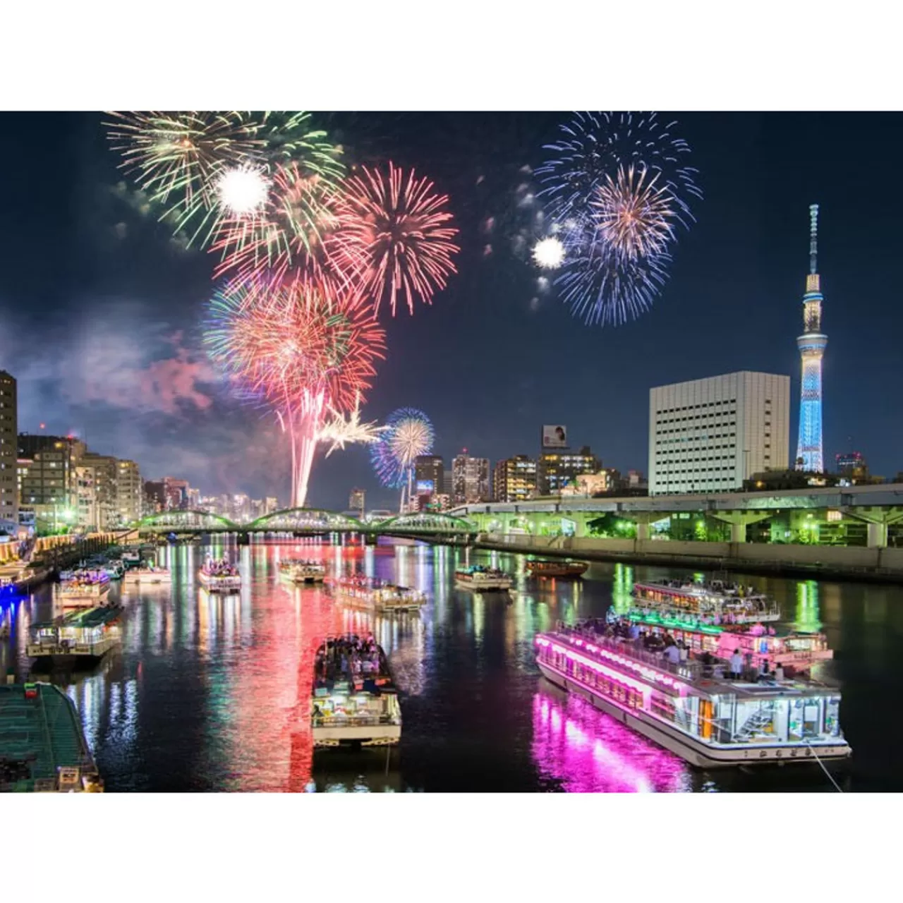 Epoch Jigsaw Puzzle 79-104S Sumida River Fireworks Tokyo Japan (500 Pieces)