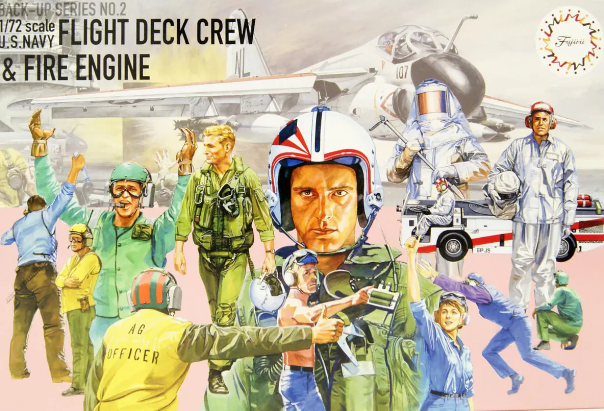 Store Fujimi 1/72 Us Navy Fire Truck And Deck Crew Set Plastic Model