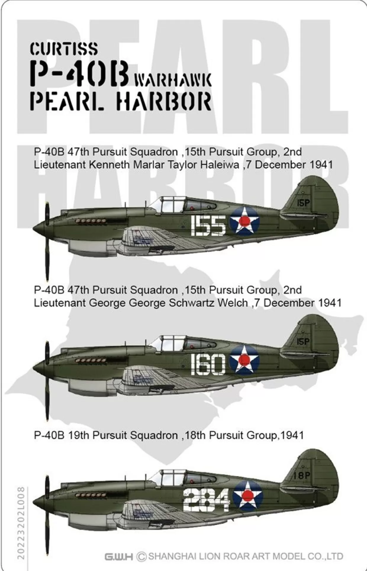 Sale Great Wall Hobby 1/32 P-40B Pearl Harbor Curtiss Warhawk Plastic Model