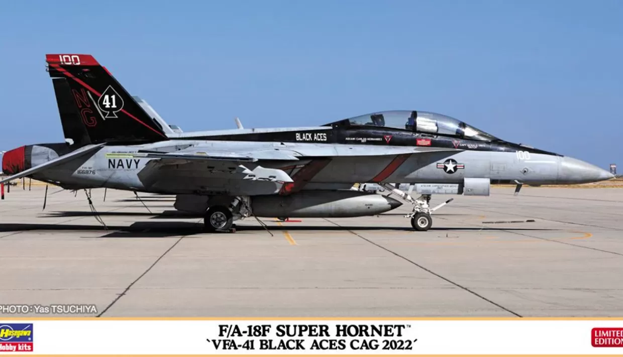 Outlet Hasegawa 1/72 F/A-18F Super Hornet Vfa-41 Black Aces Cag 2022 Plastic Model