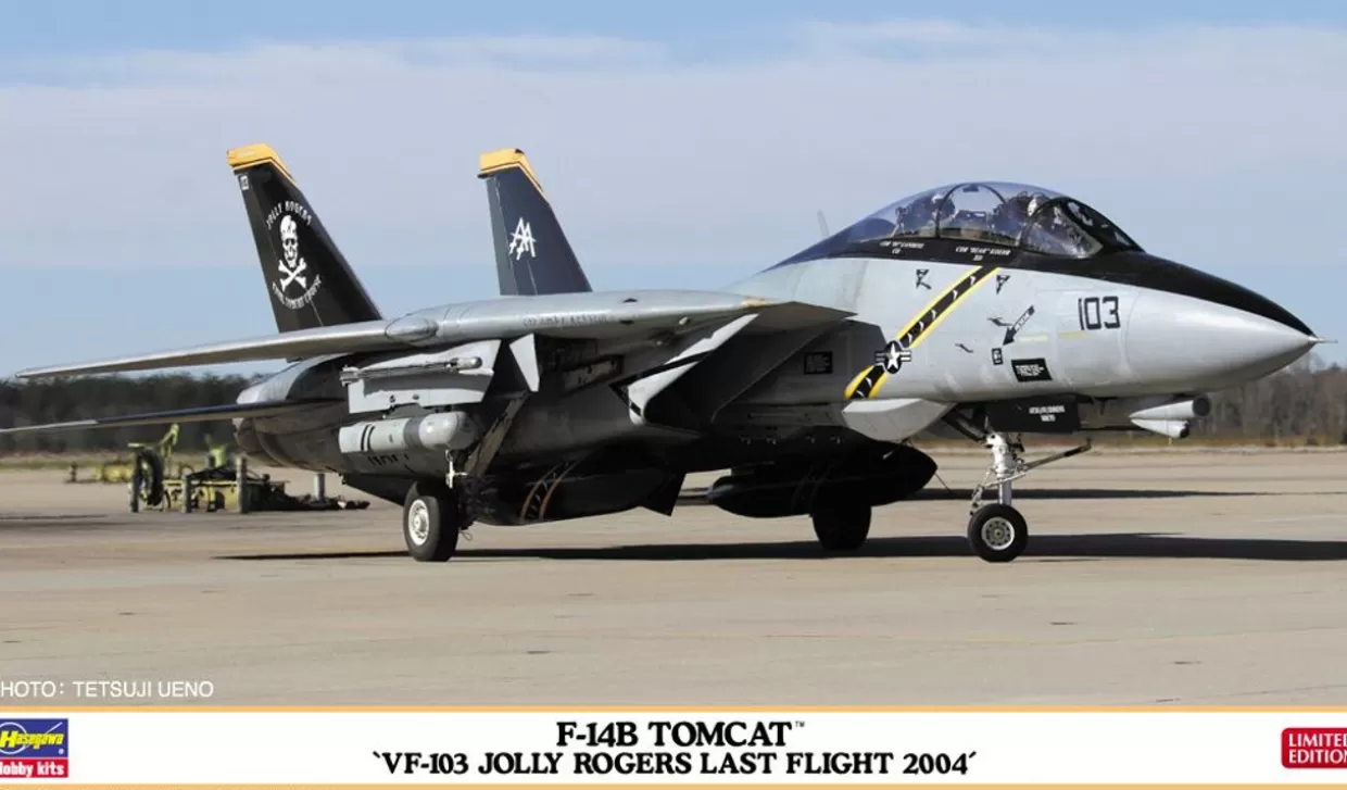 Sale Hasegawa 1/72 F-14B Tomcat Vf-103 Jolly Rogers Last Flight 2004 Plastic Model