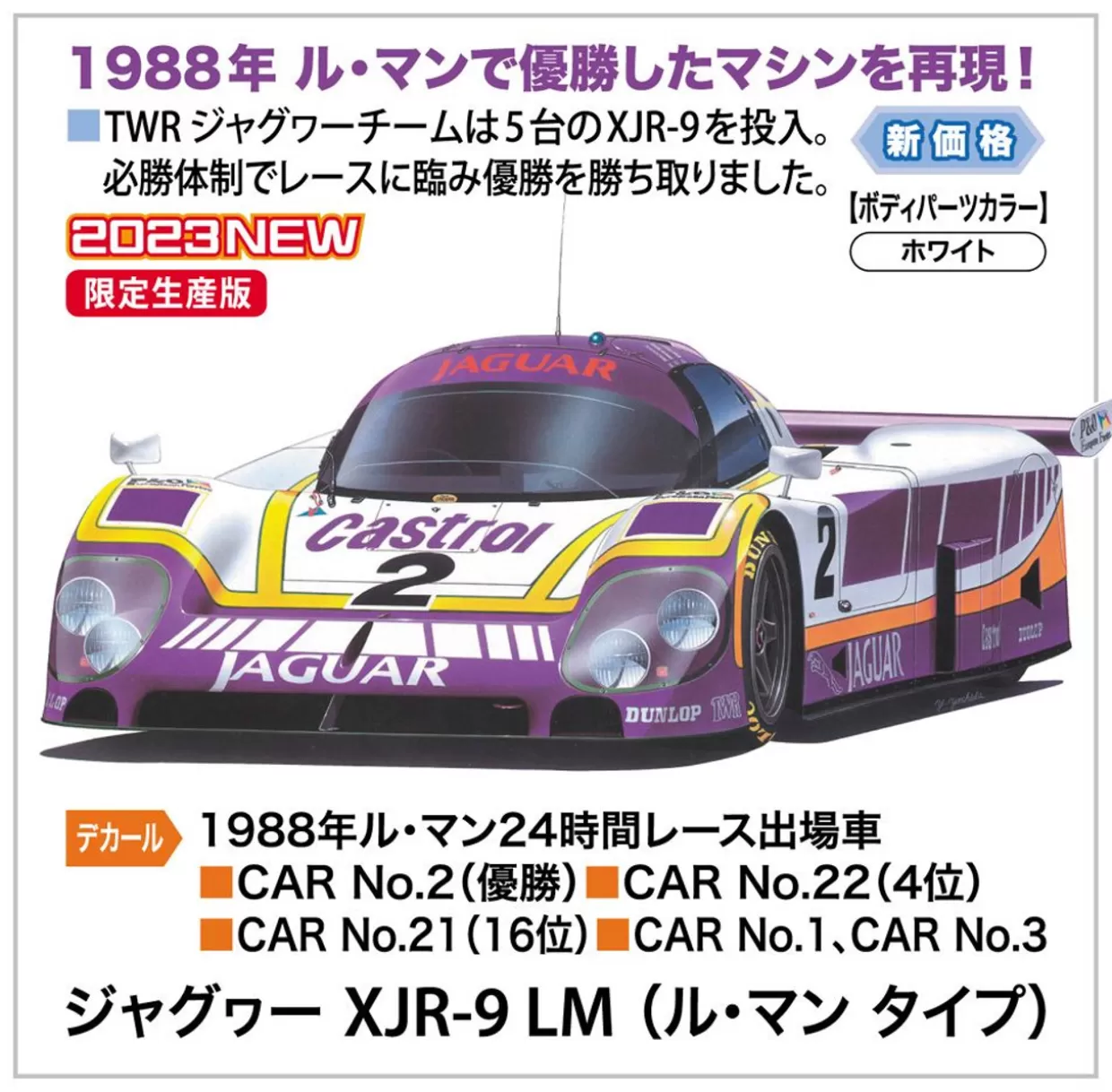 Hot Hasegawa 1/24 Jaguar Xjr-9 Lm Le Mans Type Plastic Model