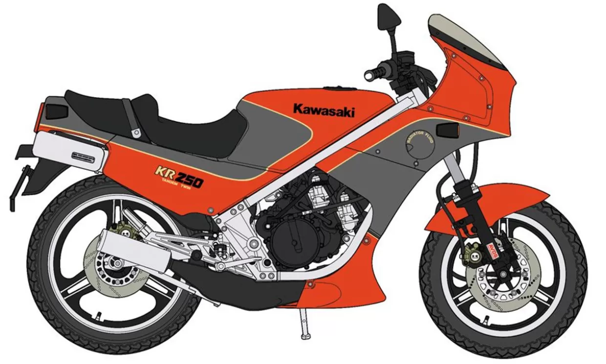 Clearance Hasegawa 1/12 Kawasaki Kr250 (Kr250A) Red/Gray Color Plastic Model