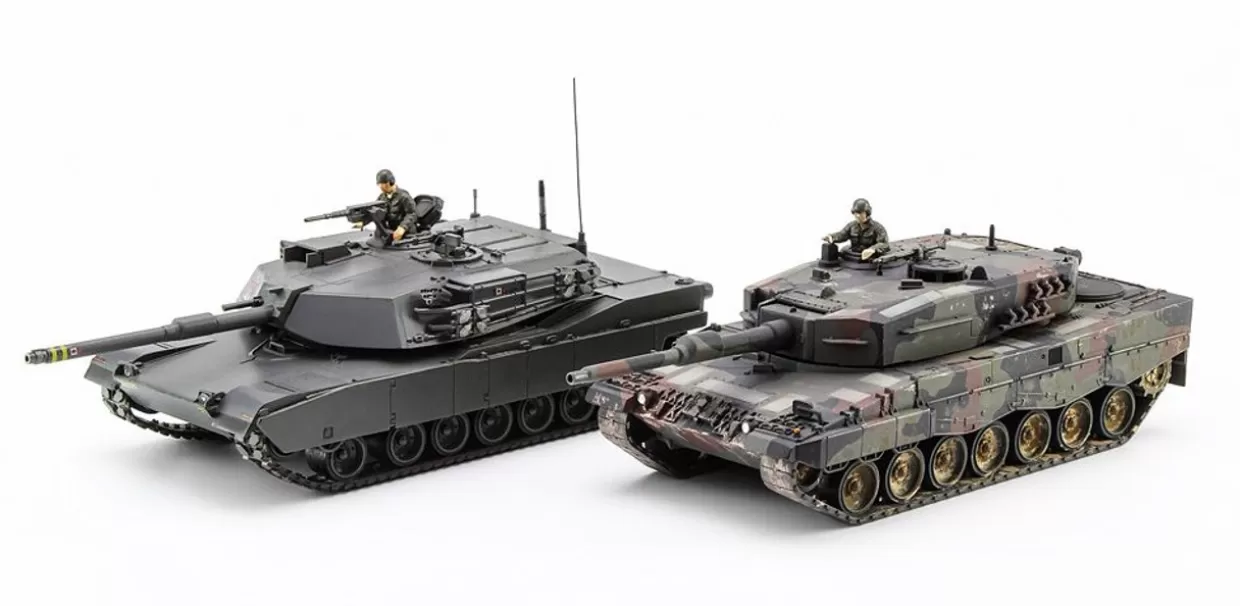 Outlet Hasegawa 1/72 M-1 Abrams & Leopard 2 Nato Main Battle Tank Combo Plastic Model