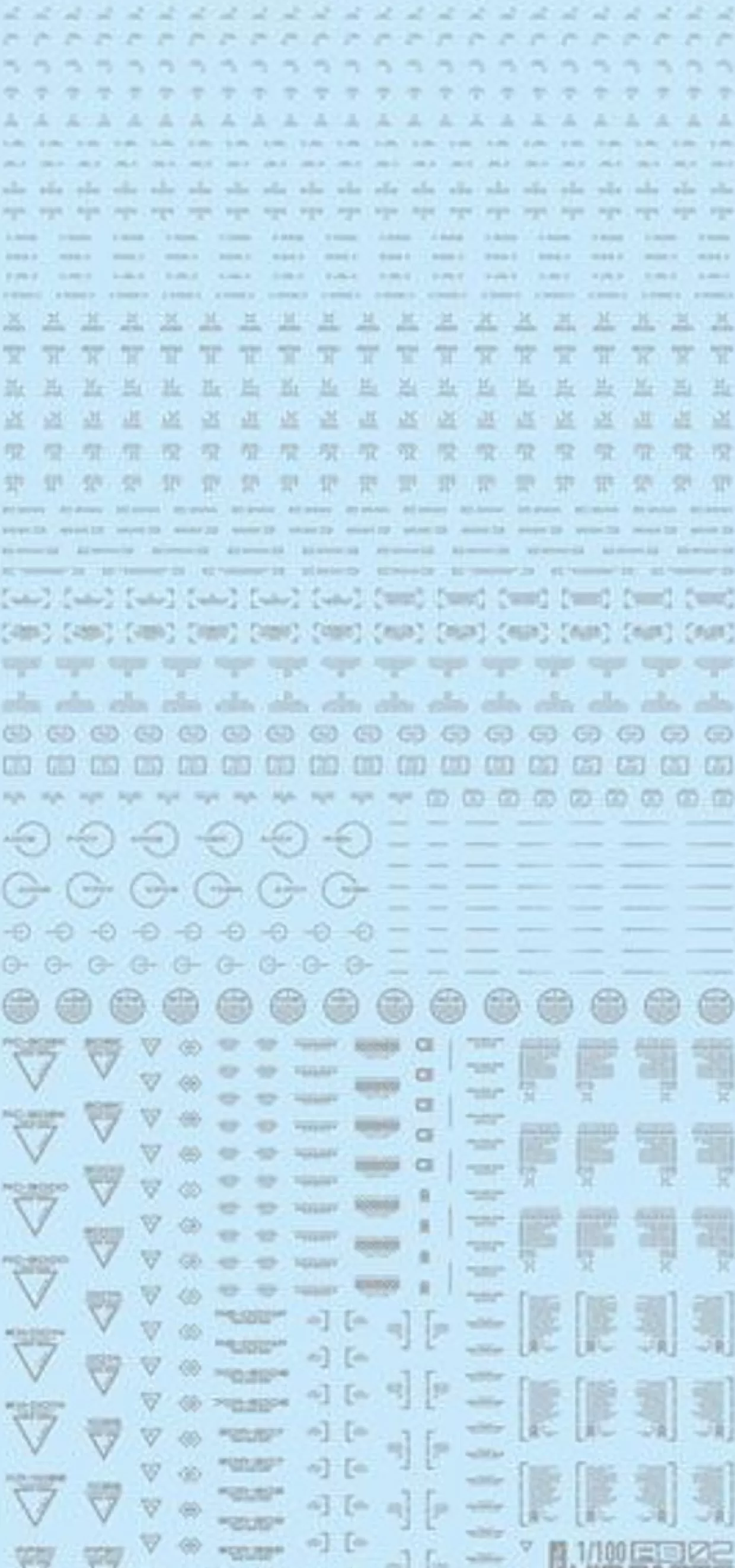 New HiQparts 1/100 One Color Light Gray Rb02 Caution Decal