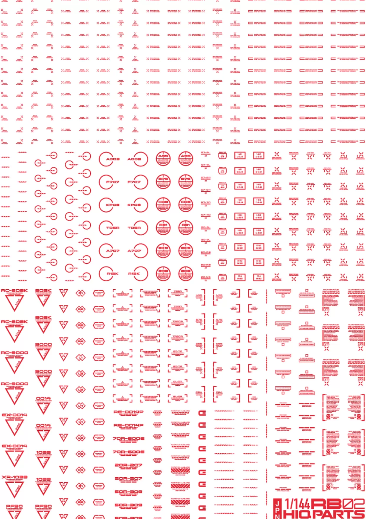 Shop HiQparts 1/144 Rb02 Caution Decal One Color Red