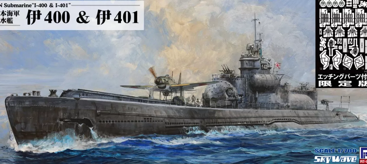 Hot Pit-Road Skywave 1/700 Ijn Submarine I-400 & I-401 W/Photo-Etched Parts Plastic Model
