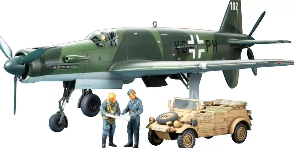 Discount Tamiya 25206 1/48 Dornier Do335A Pfeil & Kubelwagen Type 82 Set Plastic Model