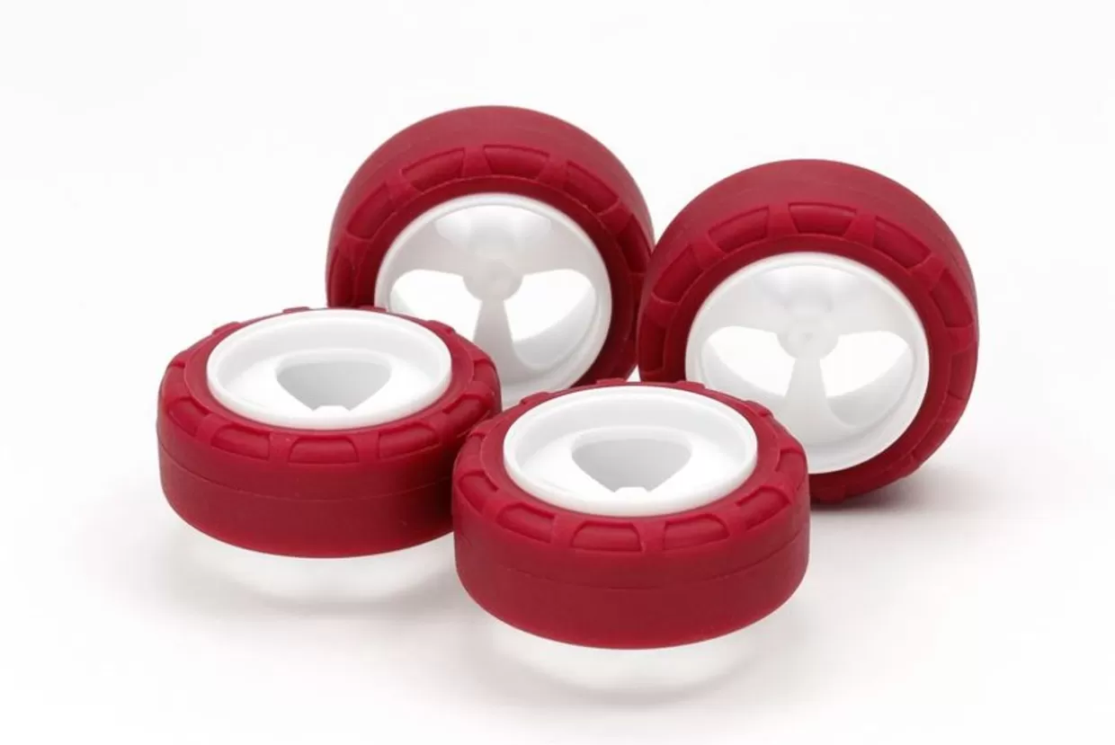 Hot Tamiya Mini 4Wd Low Friction Small Dia. Narrow Tires (24Mm) & 3-Spoke Wheels