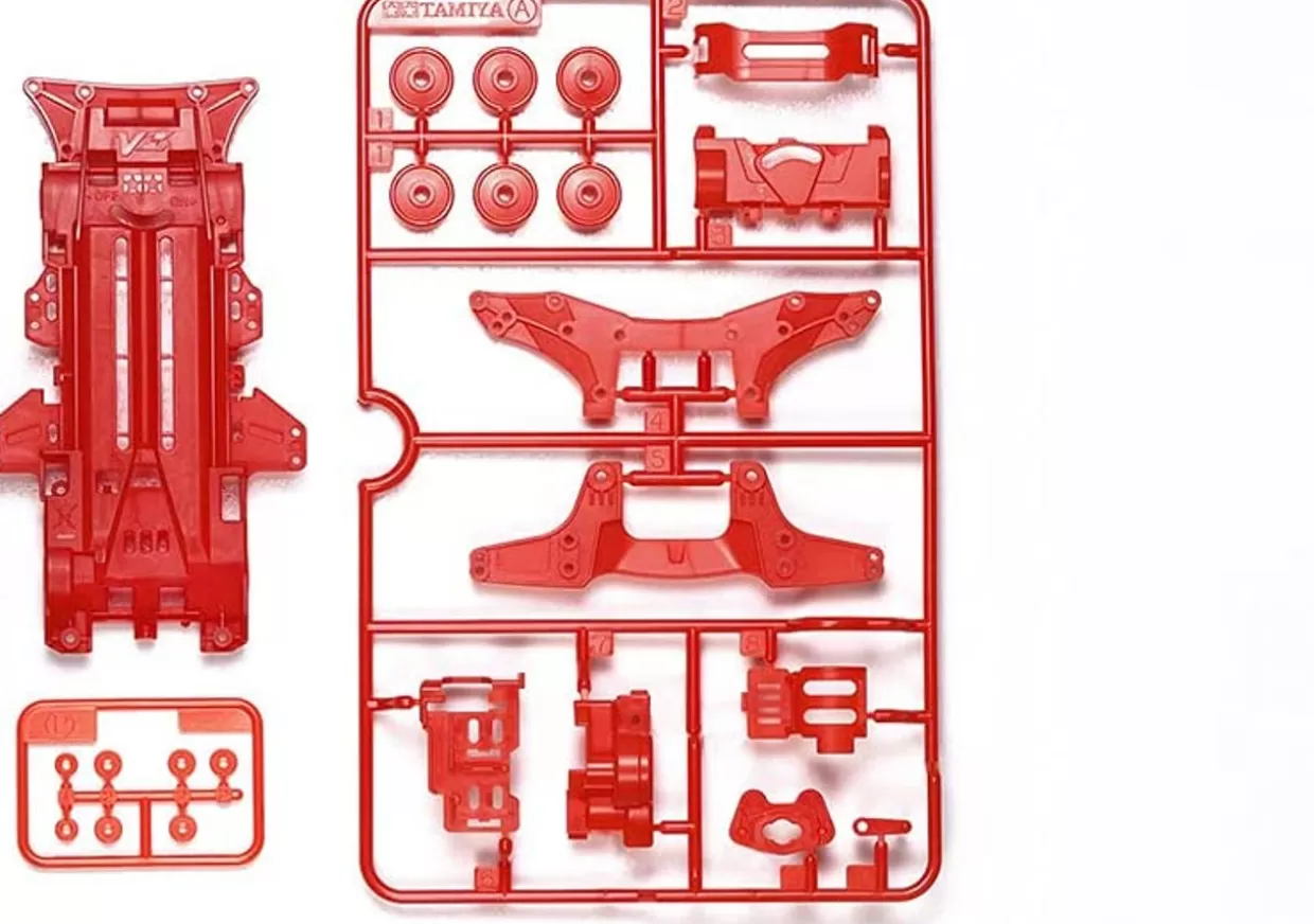 Best Sale Tamiya Mini 4Wd Vz Color Chassis Set (Red)