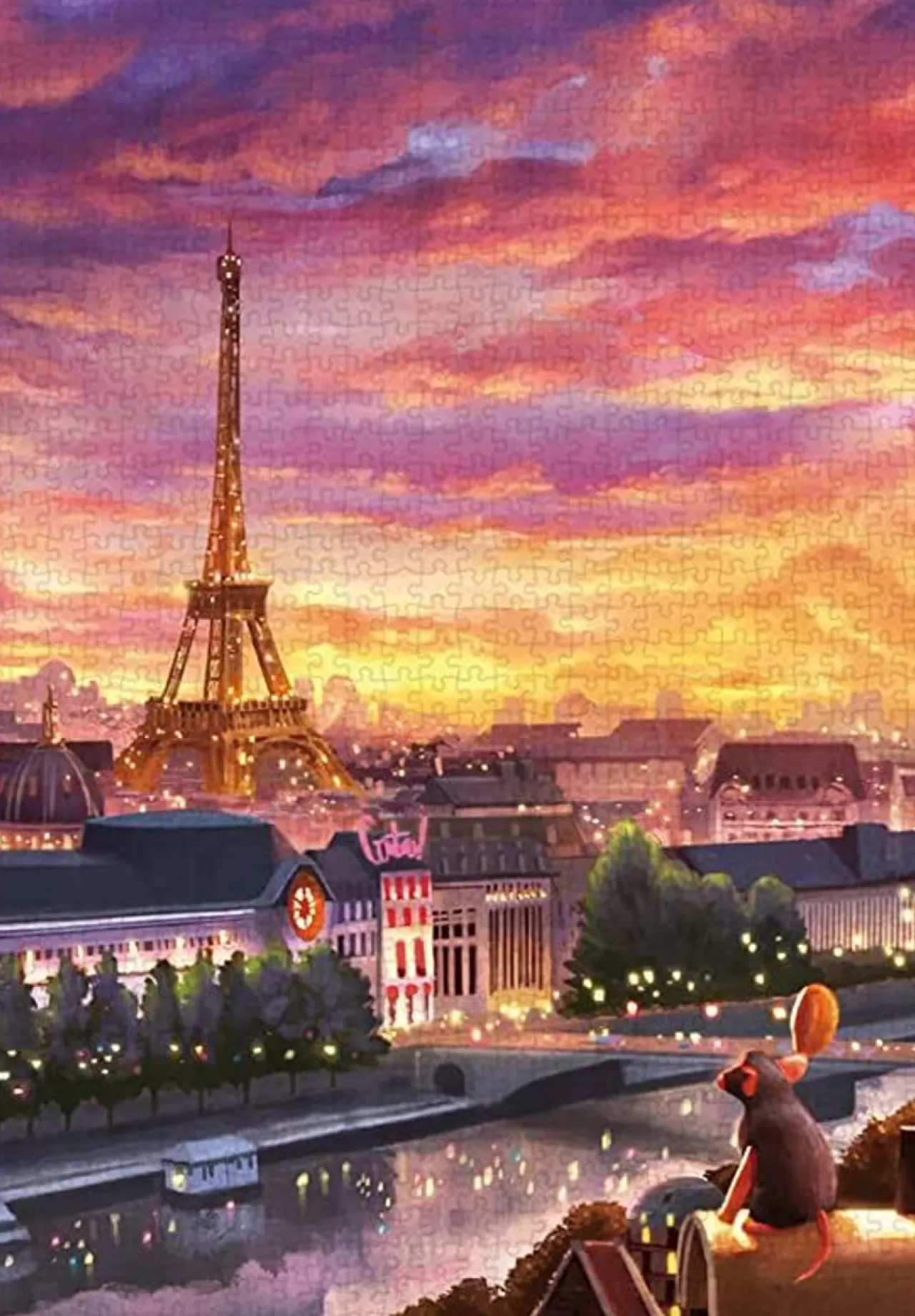 Tenyo D1000-095 Canvas Jigsaw Puzzle Disney Ratatouille A Longing City (1000 Pieces)