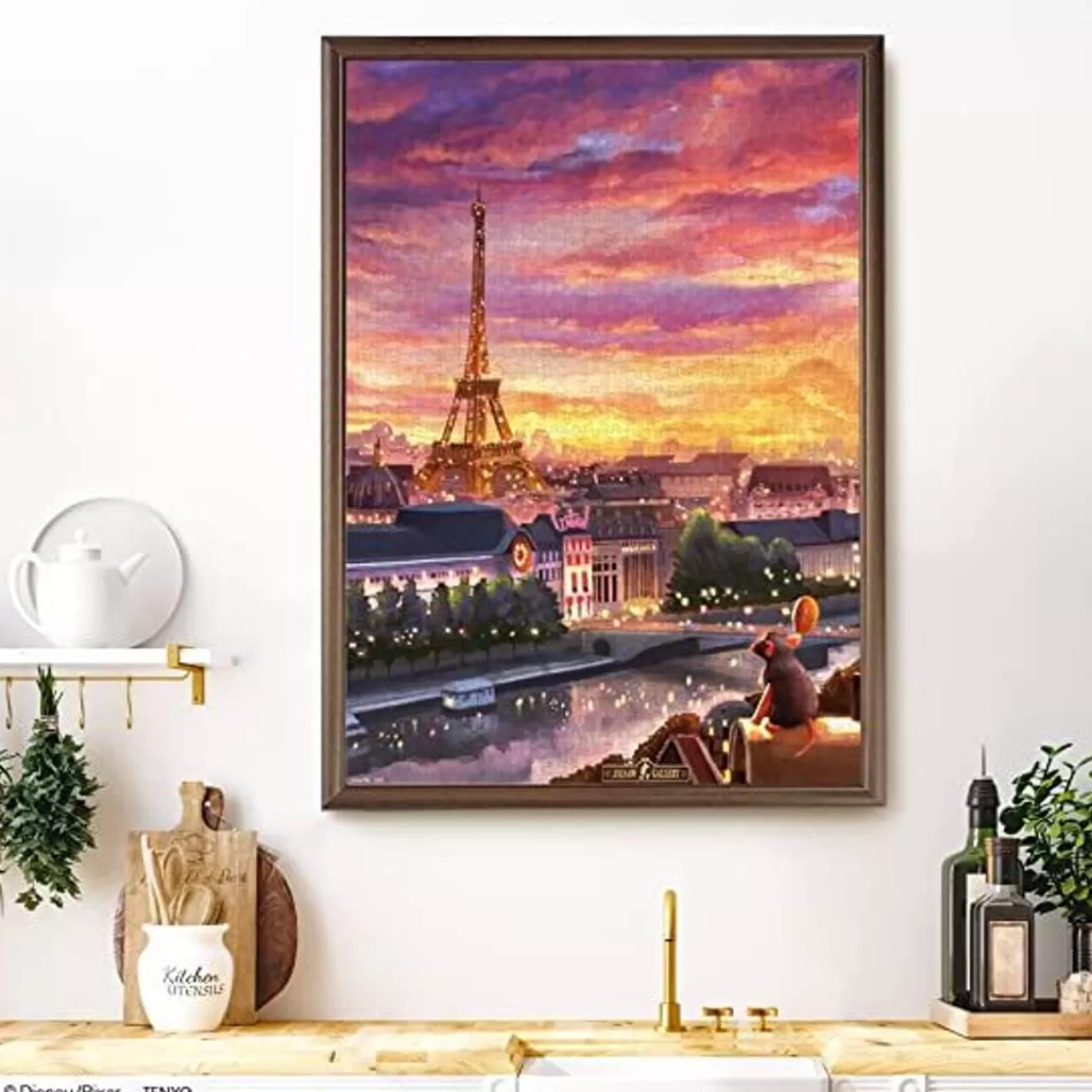 Tenyo D1000-095 Canvas Jigsaw Puzzle Disney Ratatouille A Longing City (1000 Pieces)