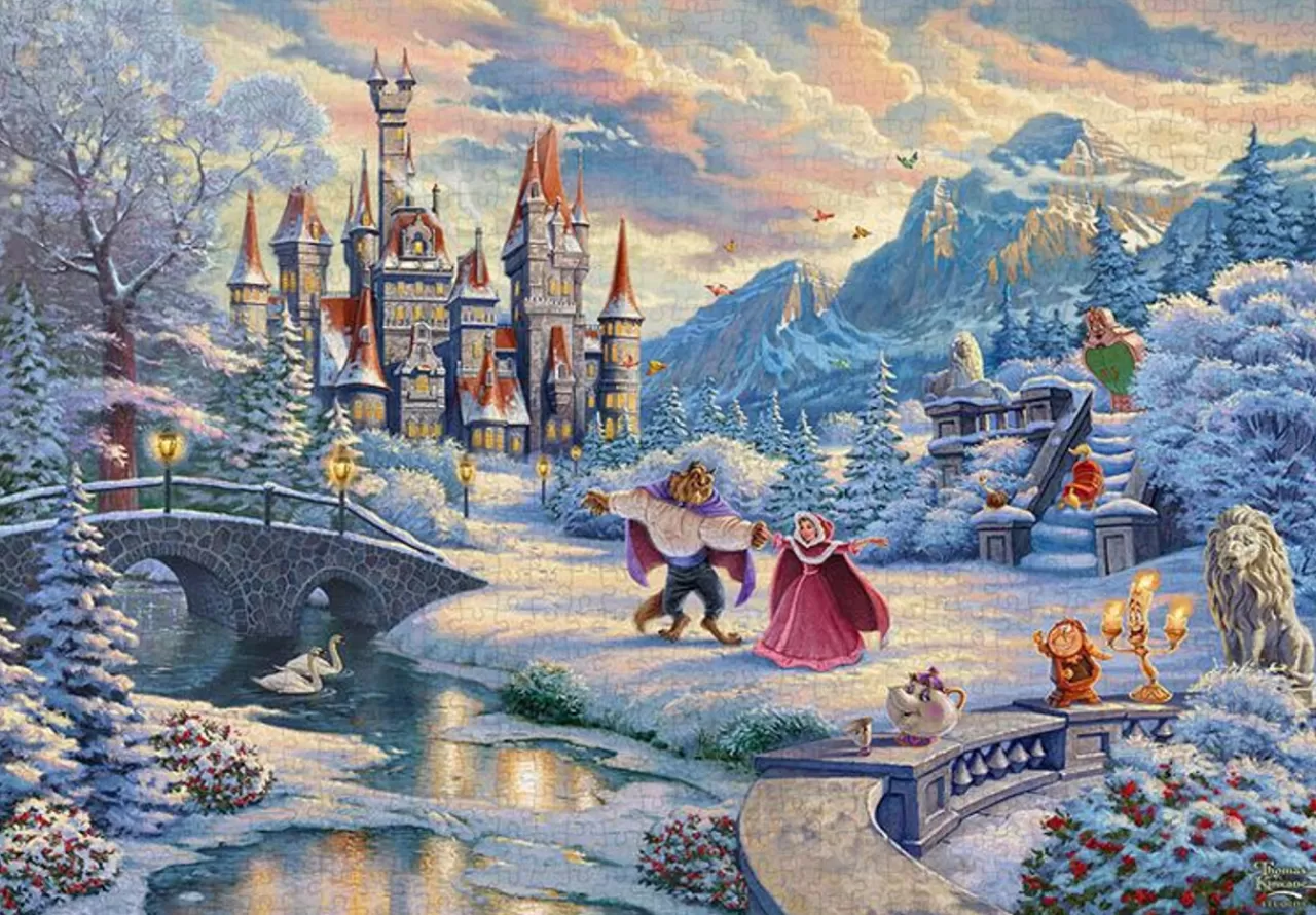 Tenyo D-1000-072 Jigsaw Puzzle Disney Beauty And The Beast's Winter Enchantment (1000 Pieces)