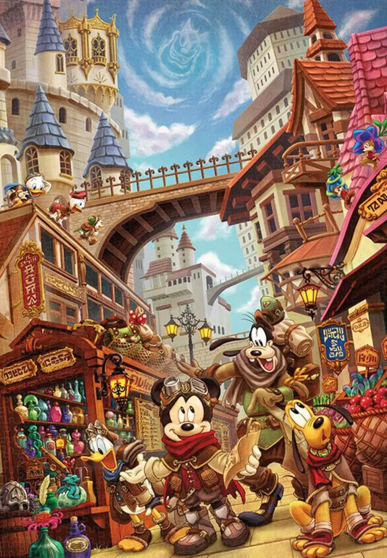 Tenyo D-1000-084 Jigsaw Puzzle Disney Mickey & Friends Another World-The Beginning Of Adventure (1000 Pieces)