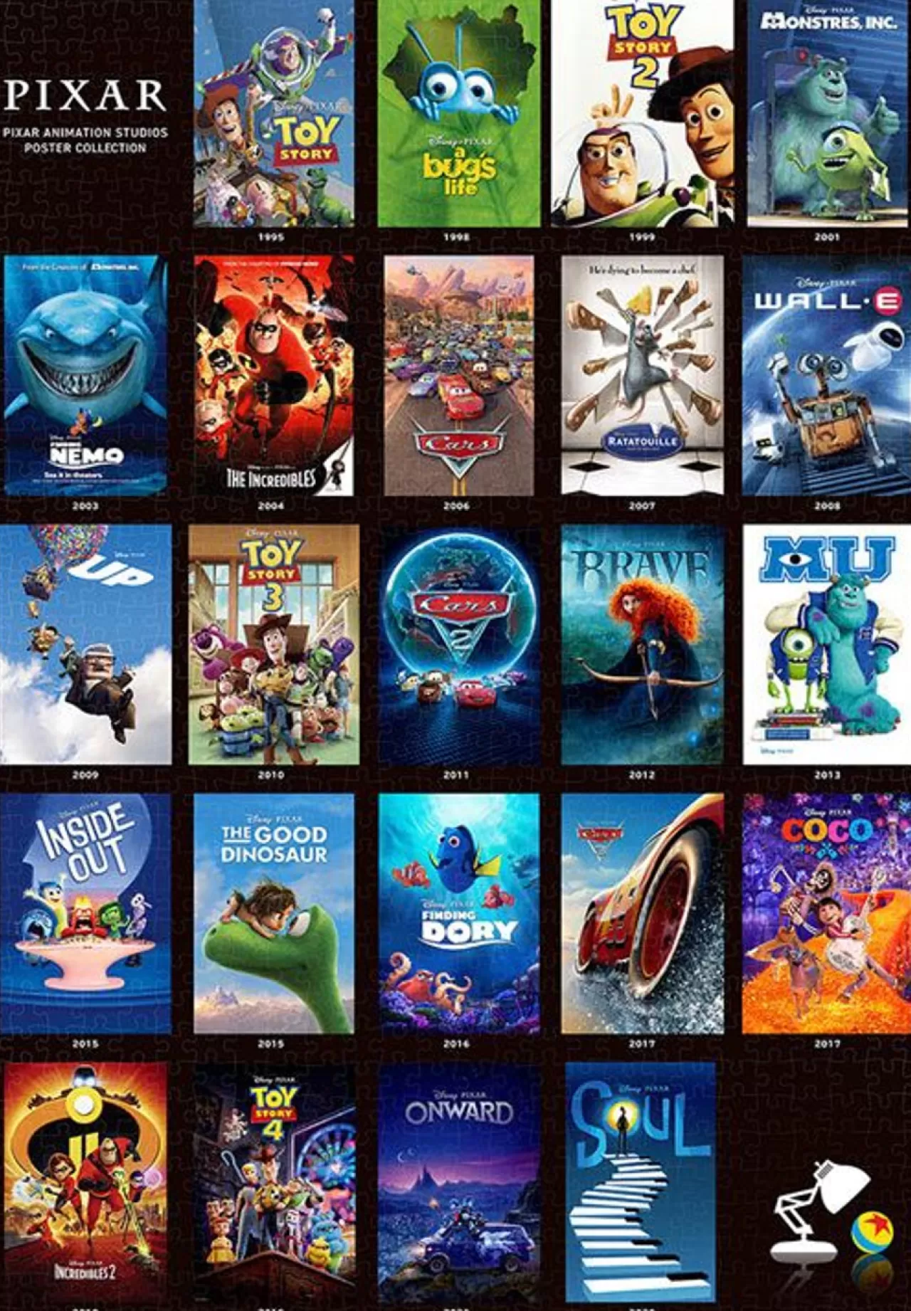 Tenyo D-1000-065 Jigsaw Puzzle Disney Pixar Anmation Studios Poster Collection (All Characters) (1000 Pieces)