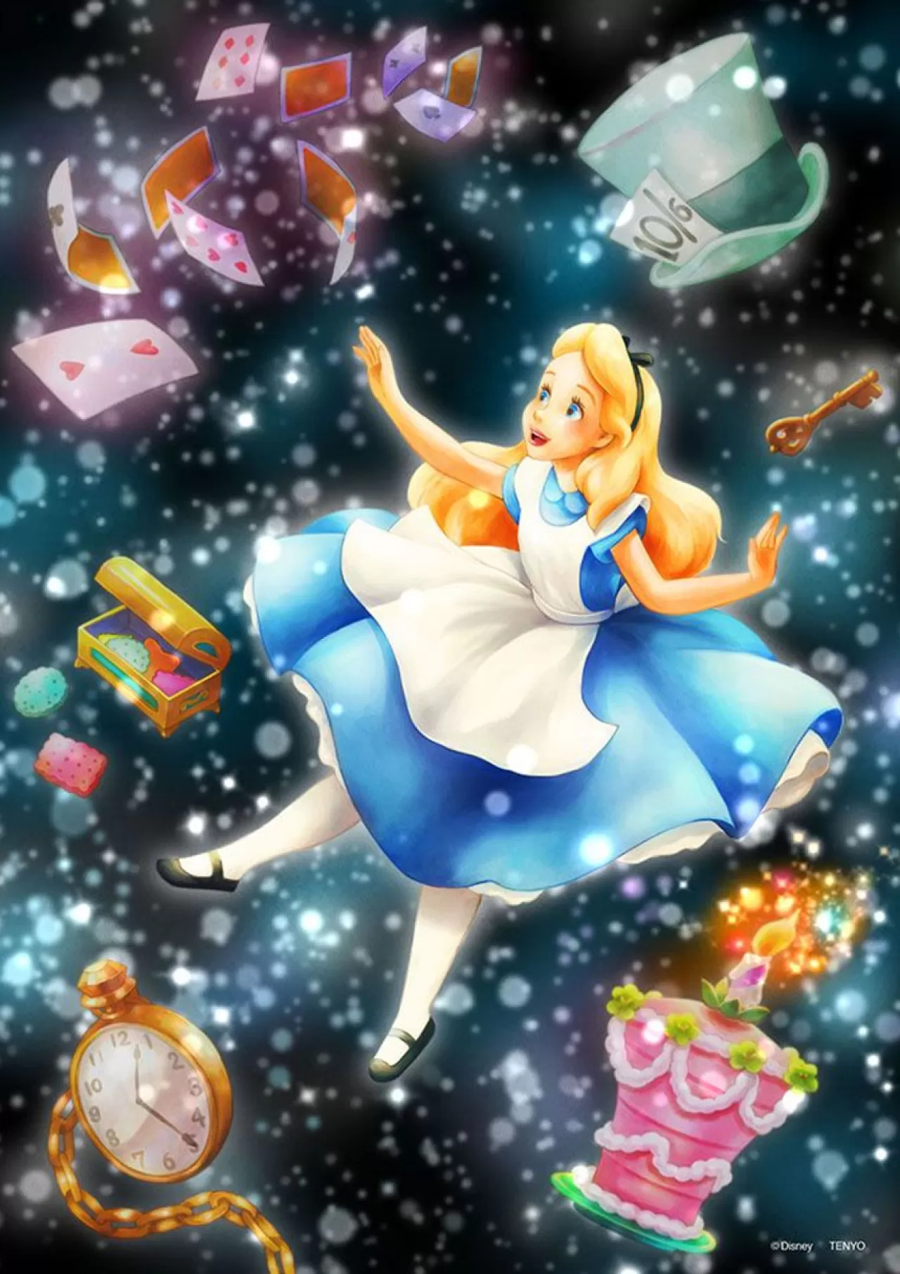 Tenyo Dsg-266-971 Jigsaw Puzzle Disney Alice In Wonderland Glitter Dazzling Dream (Stained Art) (266 S-Pieces)