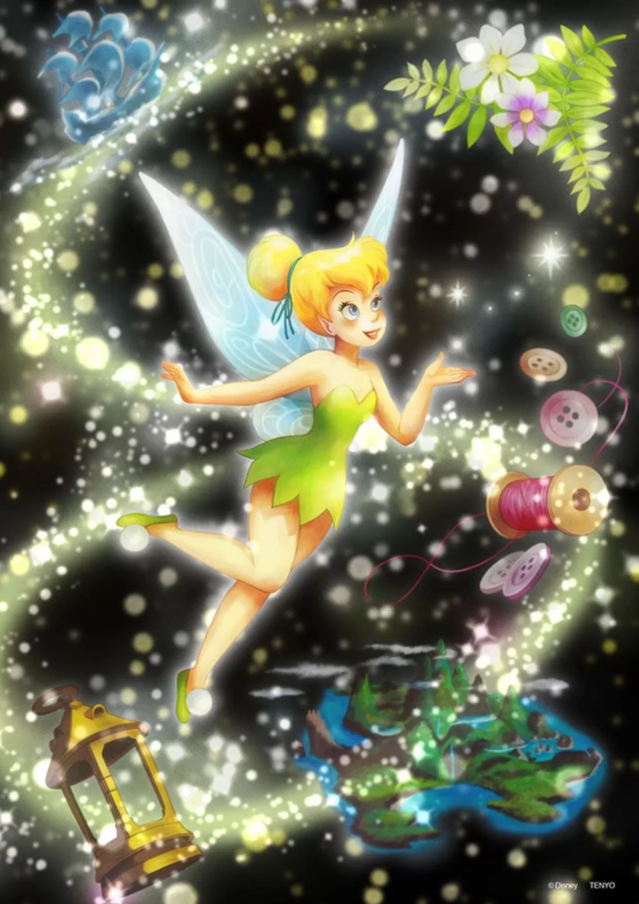 Tenyo Dsg266-970 Jigsaw Puzzle Disney Peter Pan Tinker Bell (Stained Art) (266 S-Pieces)
