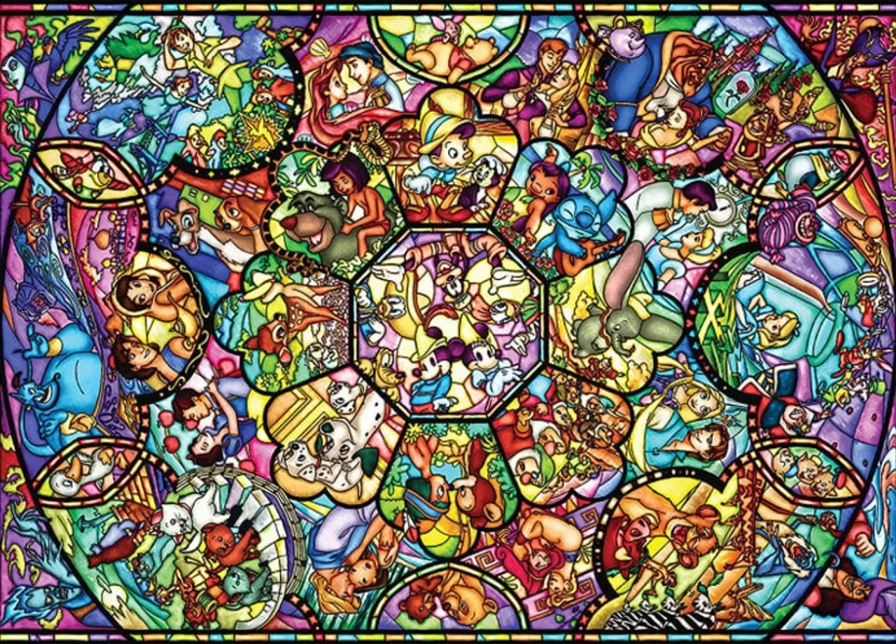 Tenyo Japan Jigsaw Puzzle D500-457 All Star Stained Glass (500 Pieces)