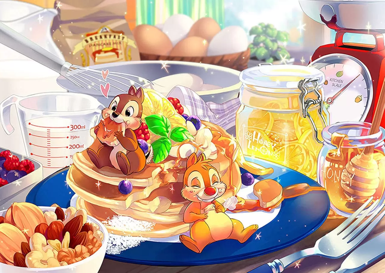 Tenyo Japan Jigsaw Puzzle D-300-286 Disney Chip & Dale Pancake (300 Pieces)