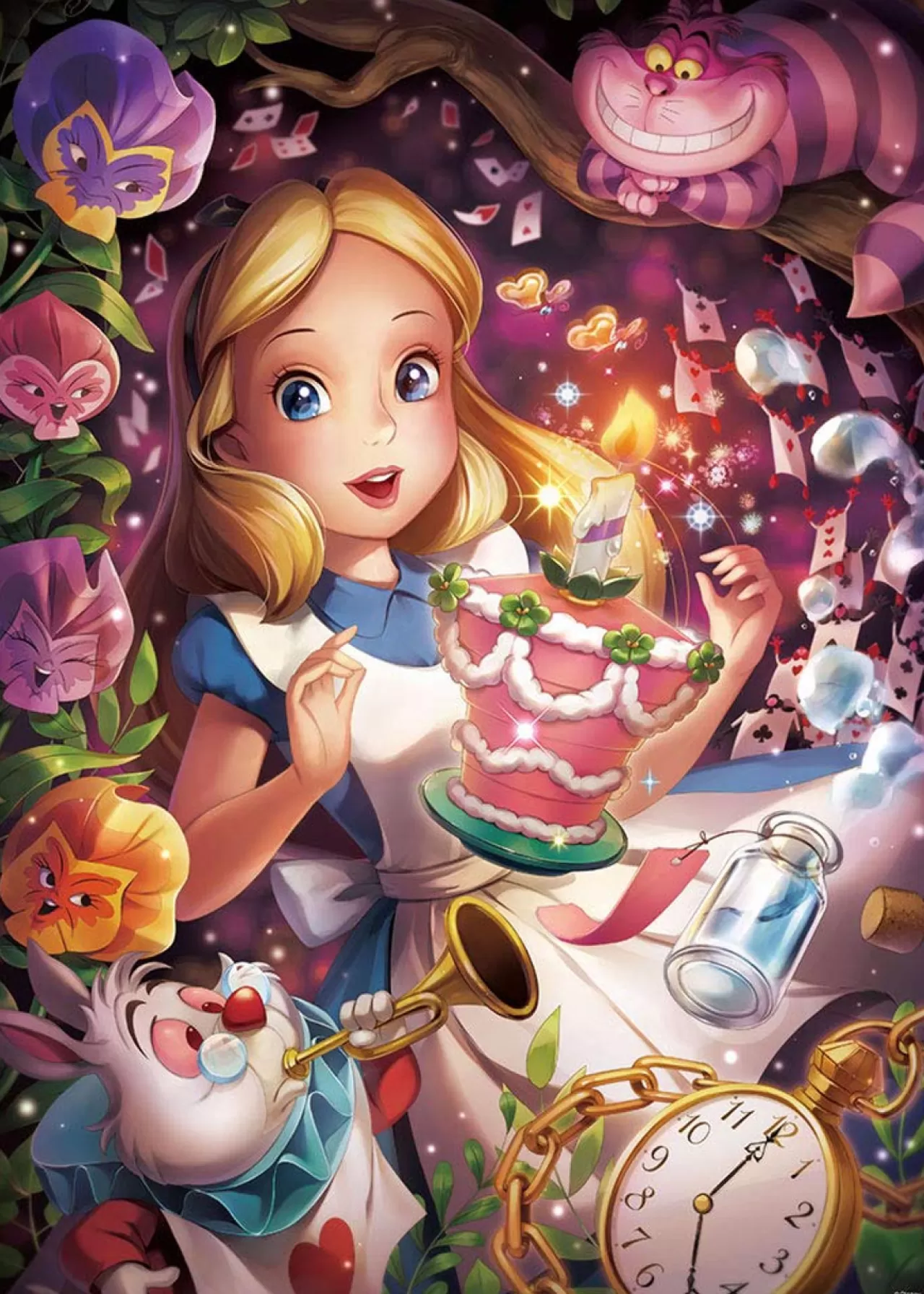Tenyo Japan Jigsaw Puzzle D500-491 Disney In A Sparkling Dream (Alice In Wonderland) (500 Pieces)