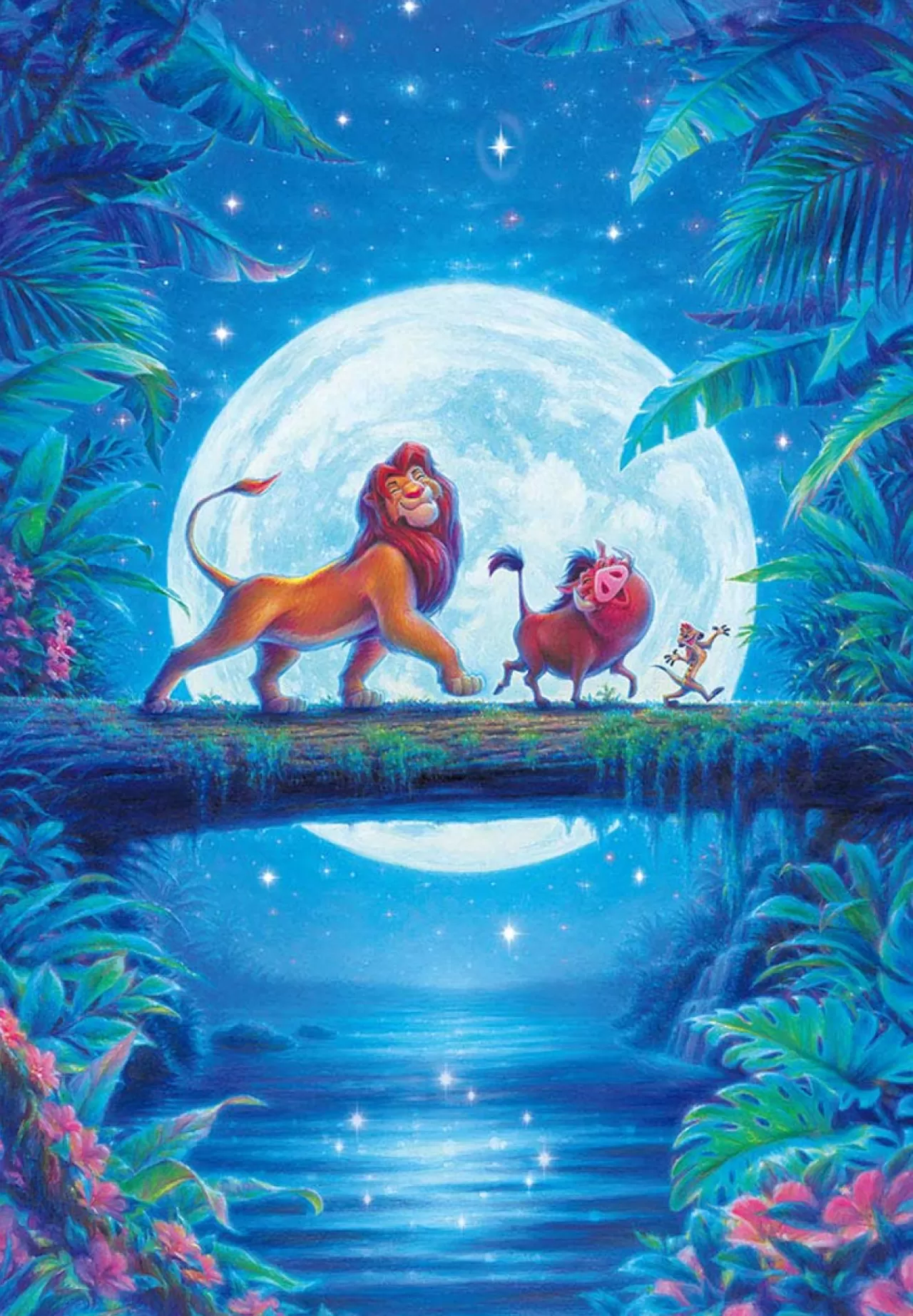 Tenyo Japan Jigsaw Puzzle D1000-047 Disney Lion King Moon Light Hakuna Matata (1000 Pieces)