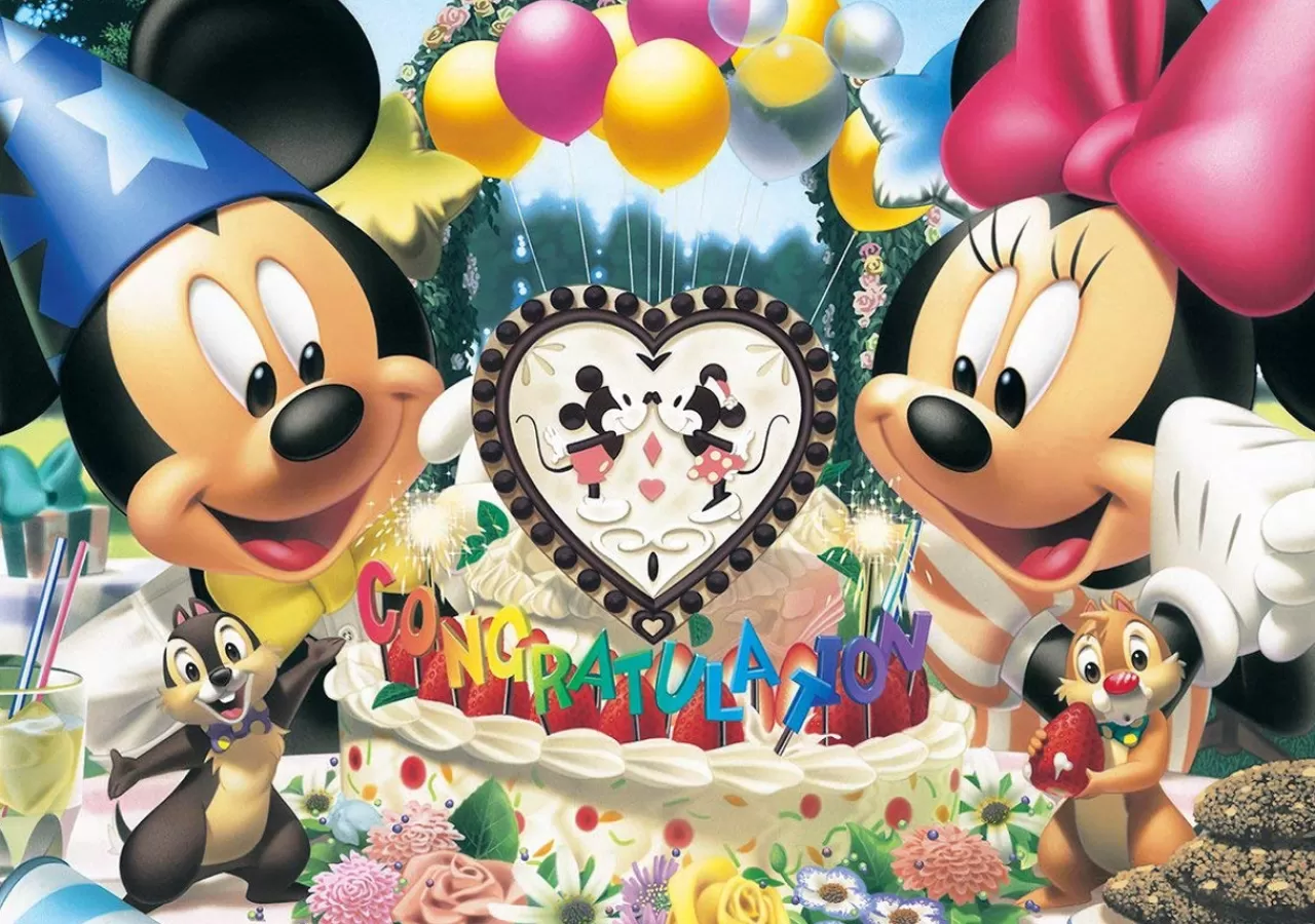 Tenyo Japan Jigsaw Puzzle D200-890 Disney Mickey And Minnie Congratulation (200 Pieces)