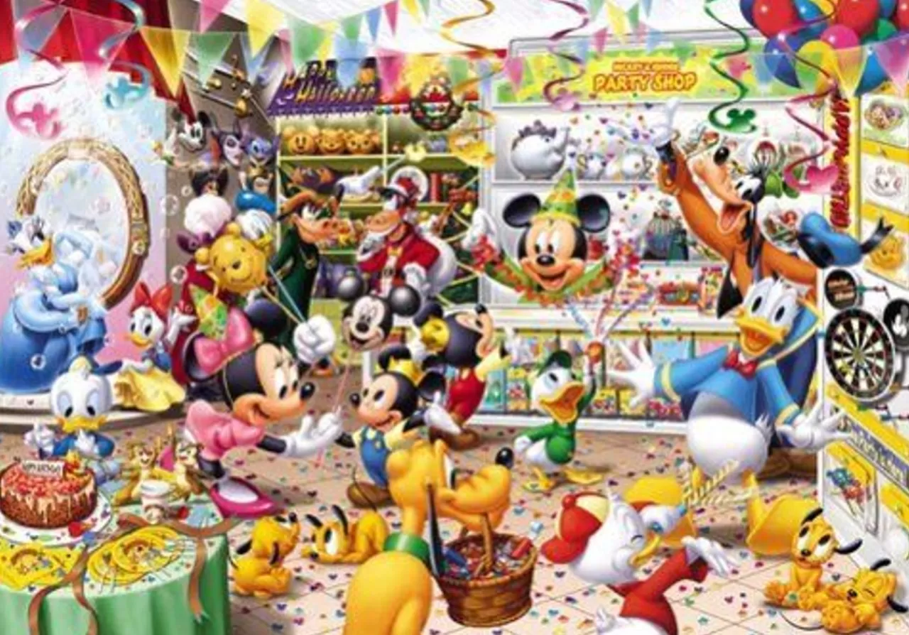 Tenyo Japan Jigsaw Puzzle D-300-216 Disney Mickey Party Goods Shop (300 Pieces)