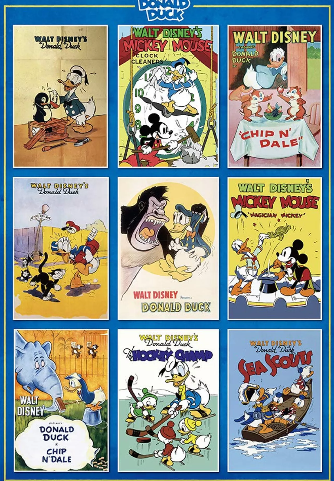 Tenyo Japan Jigsaw Puzzle D-1000-041 Disney Movie Poster Collection Donald Duck (1000 Pieces)